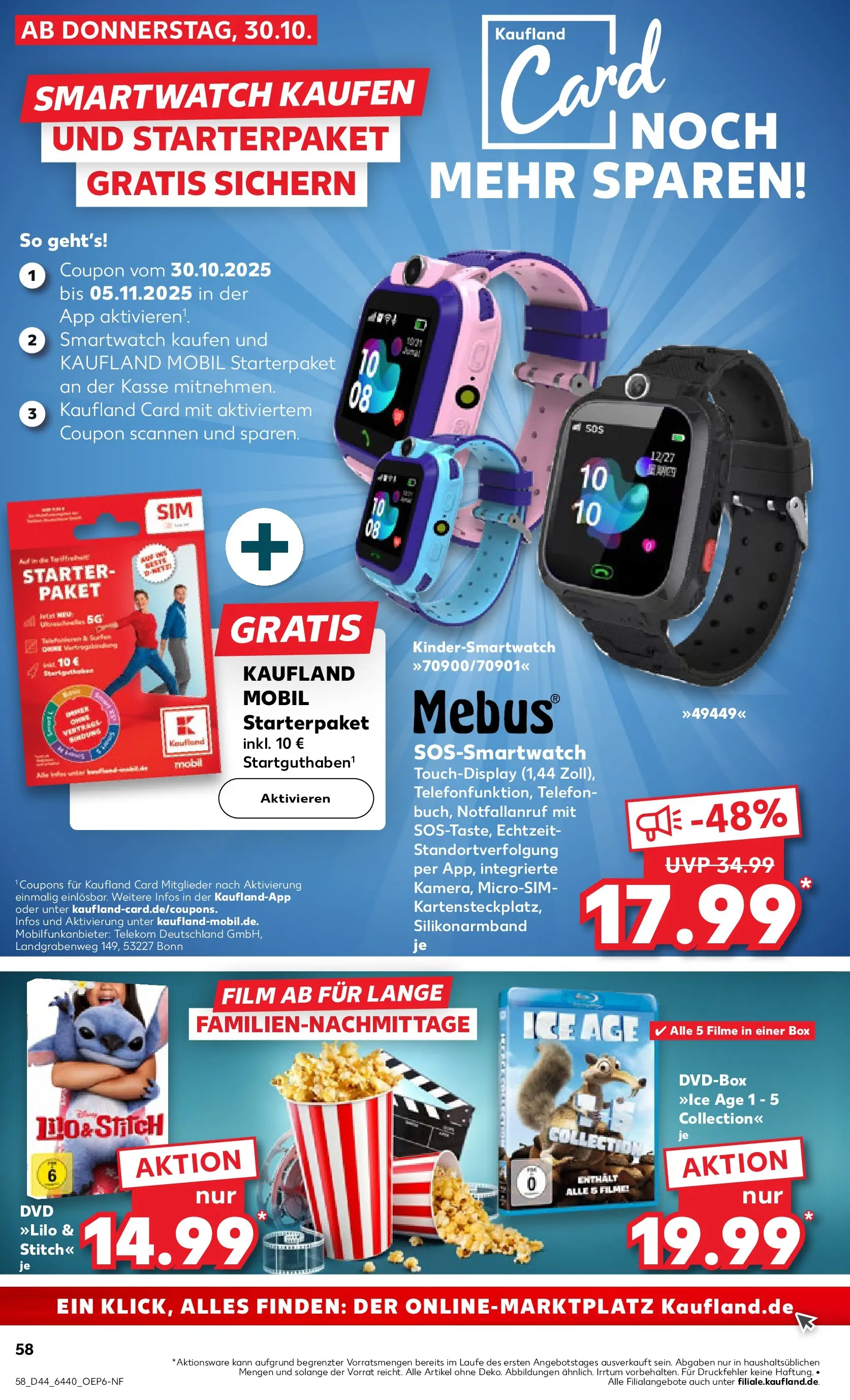 Prospekt Kaufland ab 02.11.2025 » Angebote und Werbung Online | Seite: 58 | Produkte: Smartwatch, Box, Dvd, Telefon Prospekt Kaufland ab 02.11.2025 » Angebote Online zum Blättern | Seite: 58 | Produkte: Smartwatch, Box, Dvd, Telefon