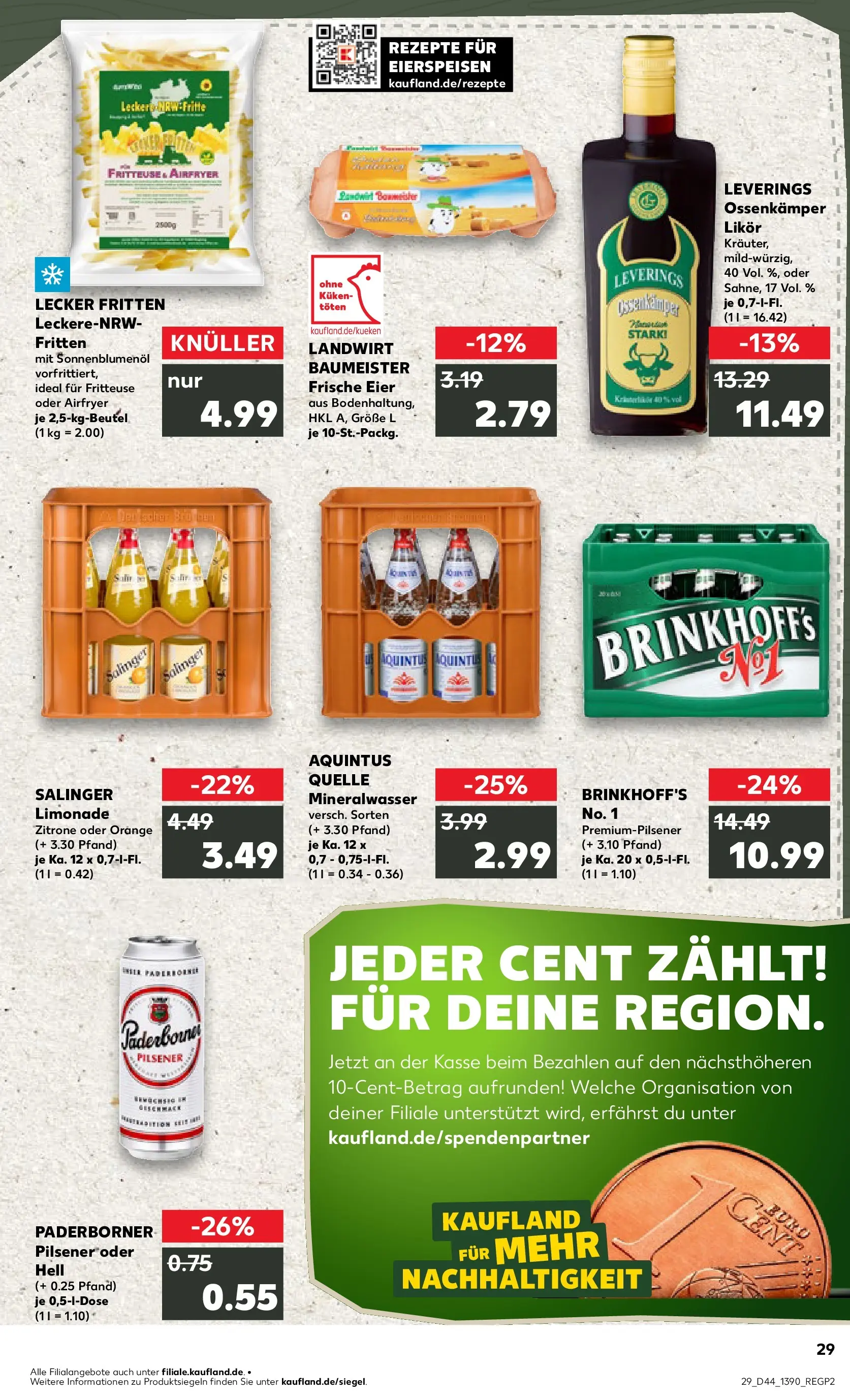 Prospekt Kaufland ab 03.11.2025 » Angebote Online zum Blättern | Seite: 29 | Produkte: Sonnenblumenol, Likör, Mineralwasser, Fritteuse