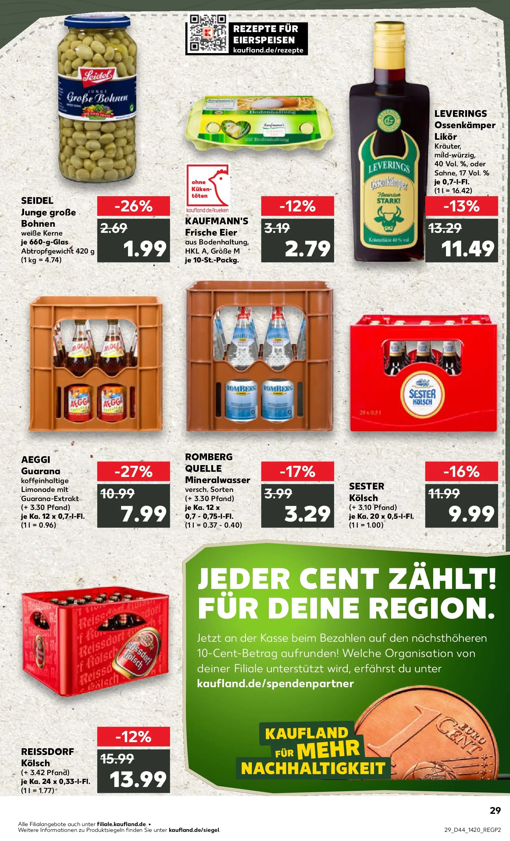 Prospekt Kaufland ab 03.11.2025 » Angebote Online zum Blättern | Seite: 29 | Produkte: Eier, Likör, Limonade, Mineralwasser