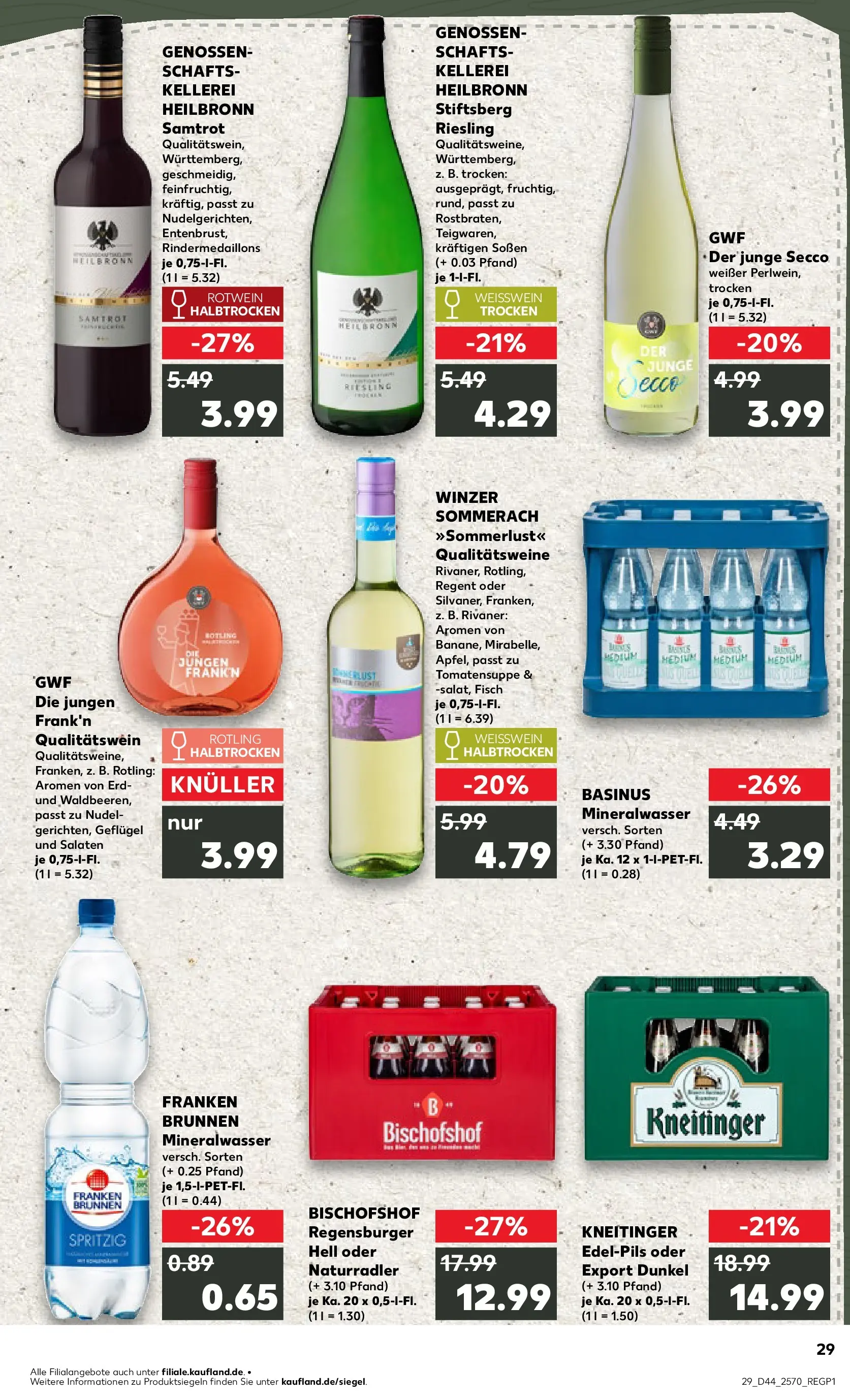 Prospekt Kaufland ab 02.11.2025 » Angebote und Werbung Online | Seite: 29 | Produkte: Weißwein, Rotwein, Rotwein halbtrocken, Weißwein trocken Prospekt Kaufland ab 02.11.2025 » Angebote Online zum Blättern | Seite: 29 | Produkte: Weißwein, Rotwein, Rotwein halbtrocken, Weißwein trocken