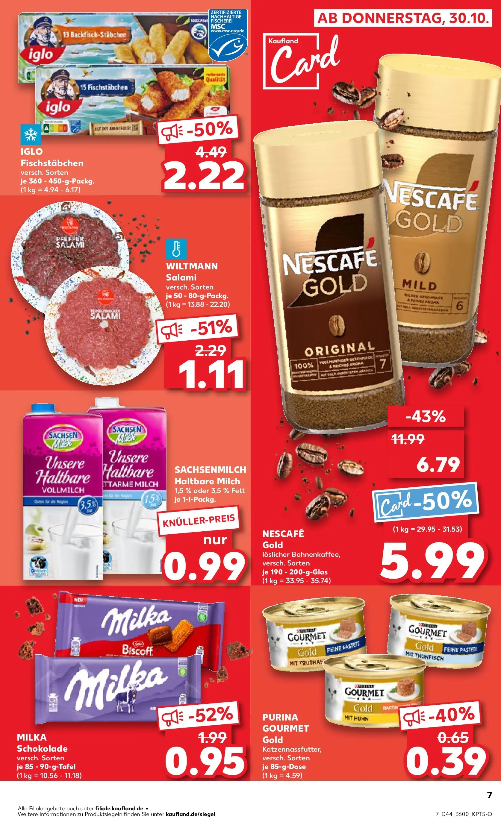 Prospekt Kaufland ab 03.11.2025 » Angebote Online zum Blättern | Seite: 7 | Produkte: Nescafe, Schokolade, Milka, Salami