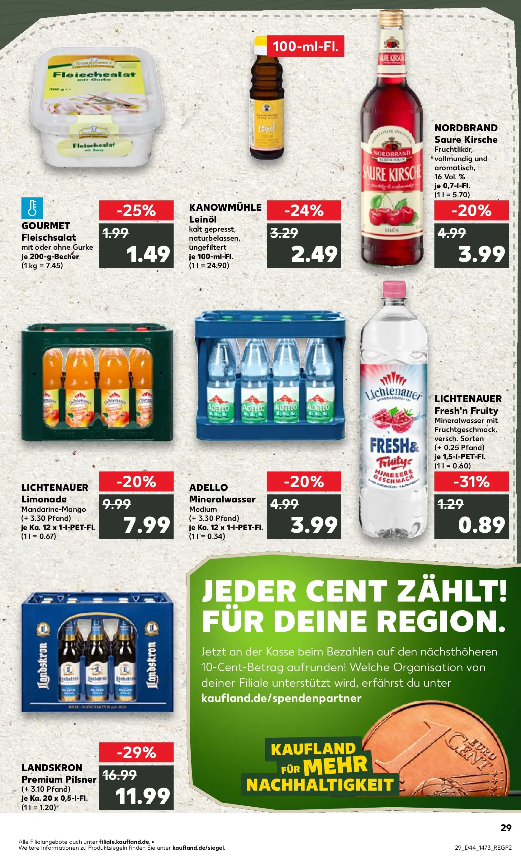 Prospekt Kaufland ab 03.11.2025 » Angebote und Werbung Online | Seite: 29 | Produkte: Leinöl, Limonade, Mineralwasser, Himbeere Prospekt Kaufland ab 03.11.2025 » Angebote Online zum Blättern | Seite: 29 | Produkte: Leinöl, Limonade, Mineralwasser, Himbeere