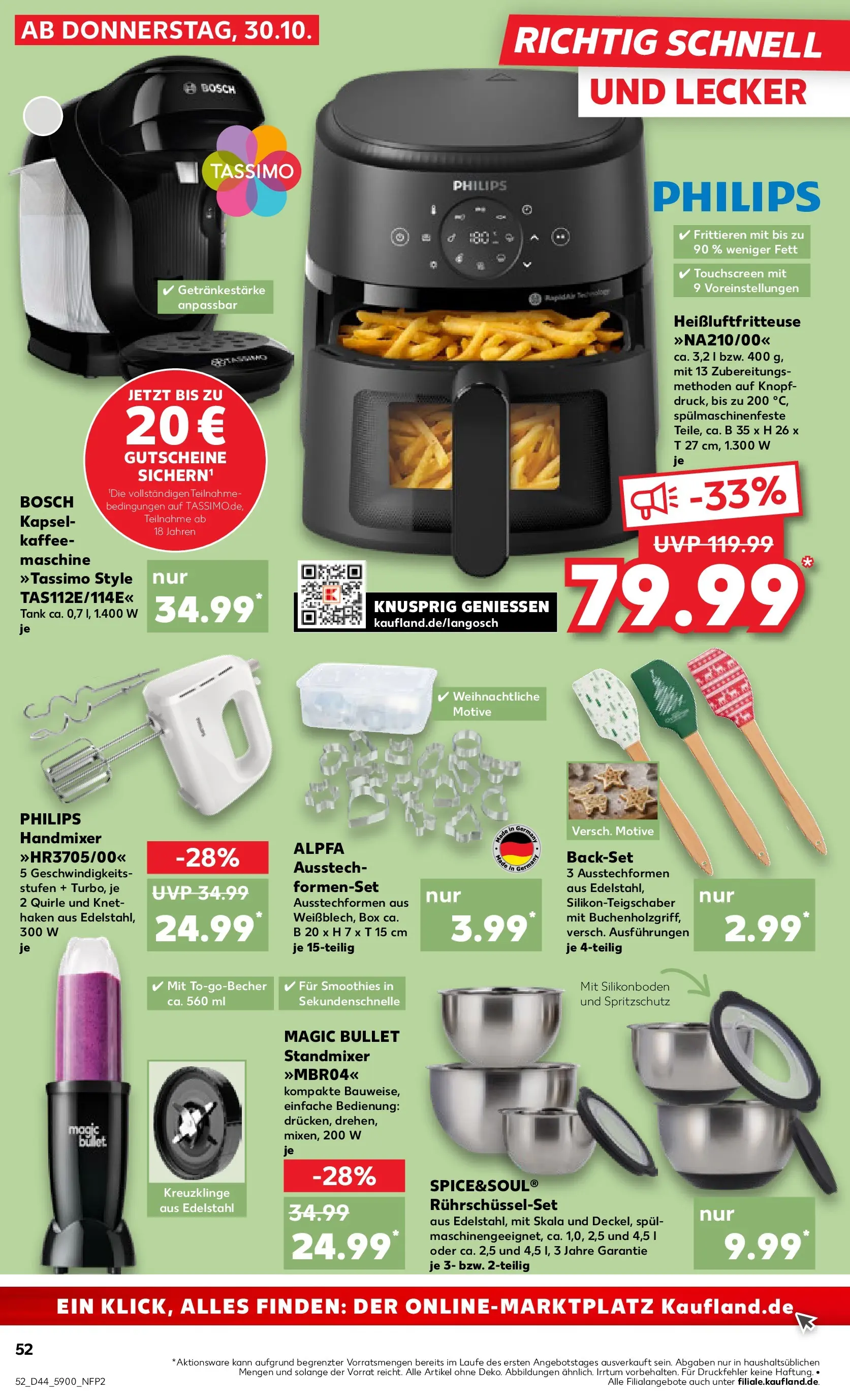 Prospekt Kaufland ab 03.11.2025 » Angebote und Werbung Online | Seite: 52 | Produkte: Bosch, Cutter, Mixer, Heißluftfritteuse Prospekt Kaufland ab 03.11.2025 » Angebote Online zum Blättern | Seite: 52 | Produkte: Bosch, Cutter, Mixer, Heißluftfritteuse