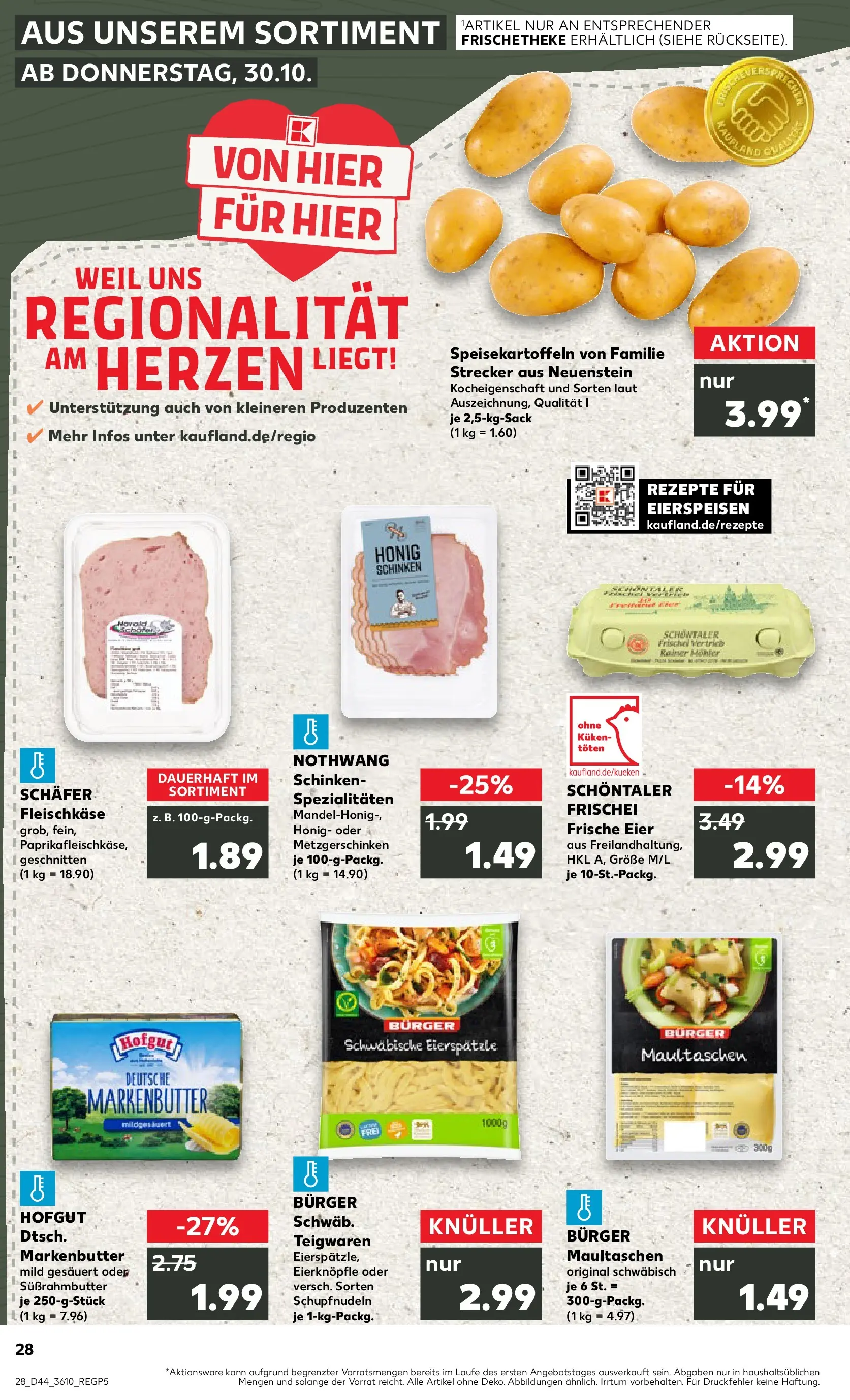 Prospekt Kaufland ab 03.11.2025 » Angebote und Werbung Online | Seite: 28 | Produkte: Burger, Pasta, Schinken, Maultaschen Prospekt Kaufland ab 03.11.2025 » Angebote Online zum Blättern | Seite: 28 | Produkte: Burger, Pasta, Schinken, Maultaschen