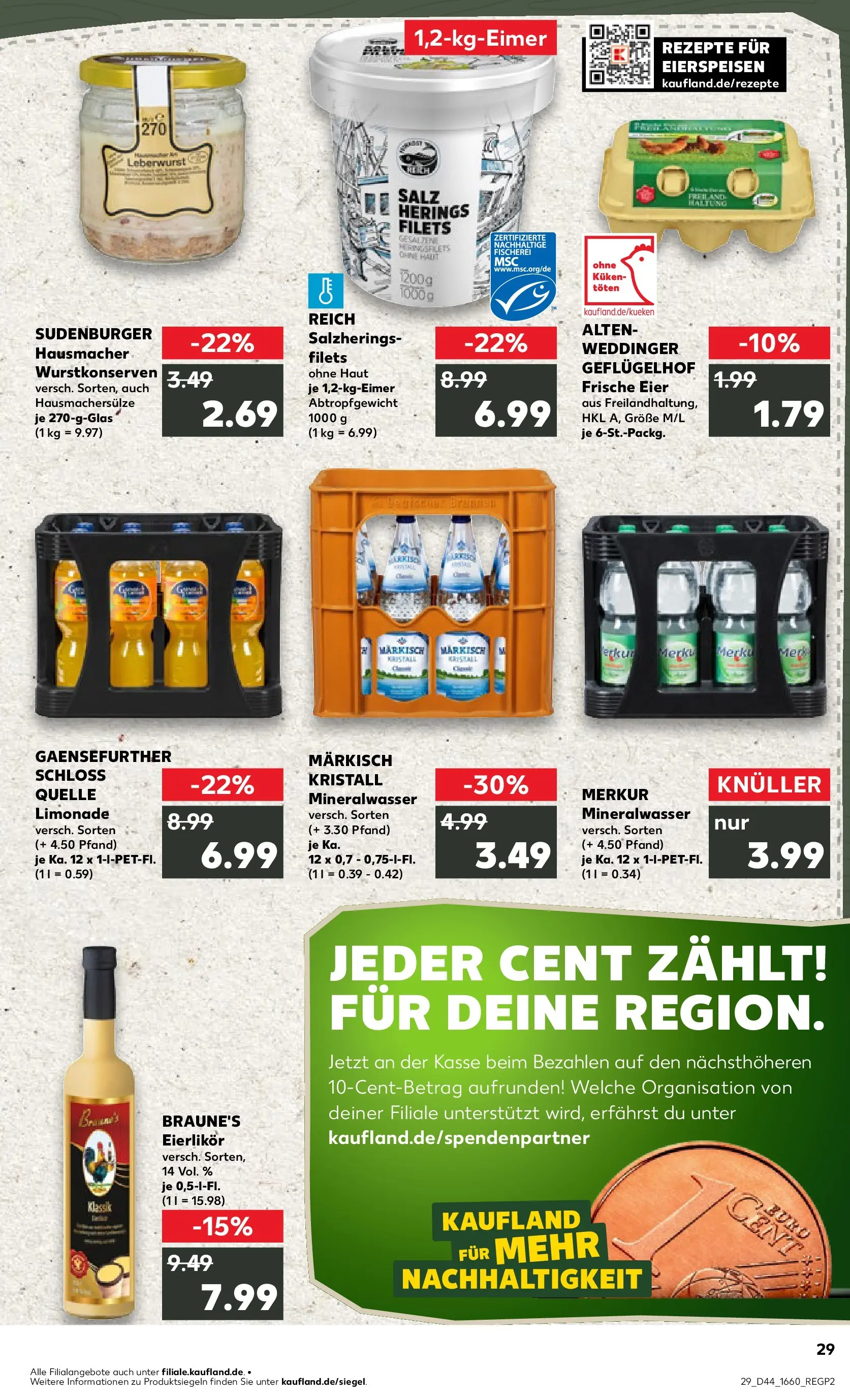 Prospekt Kaufland ab 03.11.2025 » Angebote und Werbung Online | Seite: 29 | Produkte: Eier, Limonade, Mineralwasser, Salz Prospekt Kaufland ab 03.11.2025 » Angebote Online zum Blättern | Seite: 29 | Produkte: Eier, Limonade, Mineralwasser, Salz