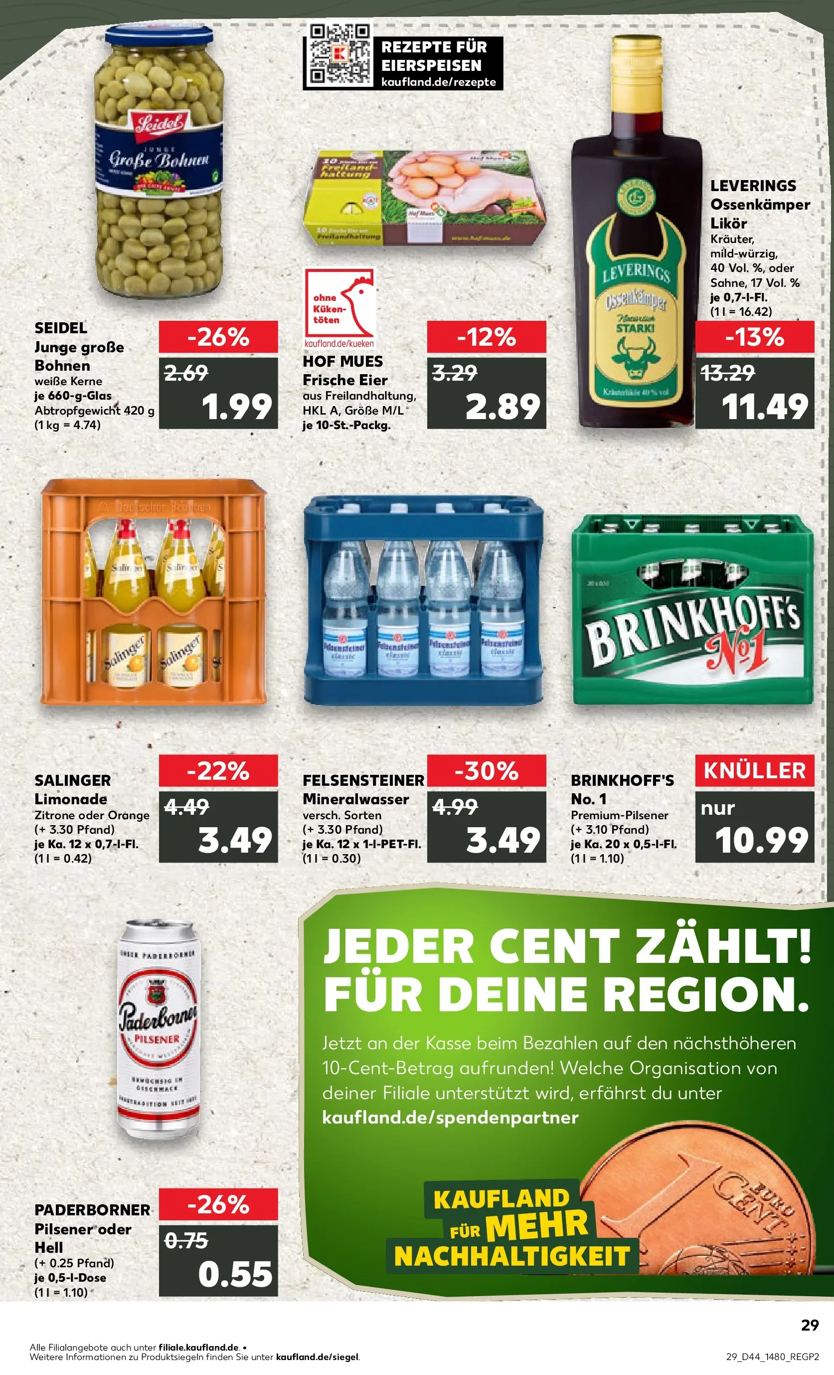 Prospekt Kaufland ab 03.11.2025 » Angebote Online zum Blättern | Seite: 29 | Produkte: Eier, Limonade, Mineralwasser, Zitrone