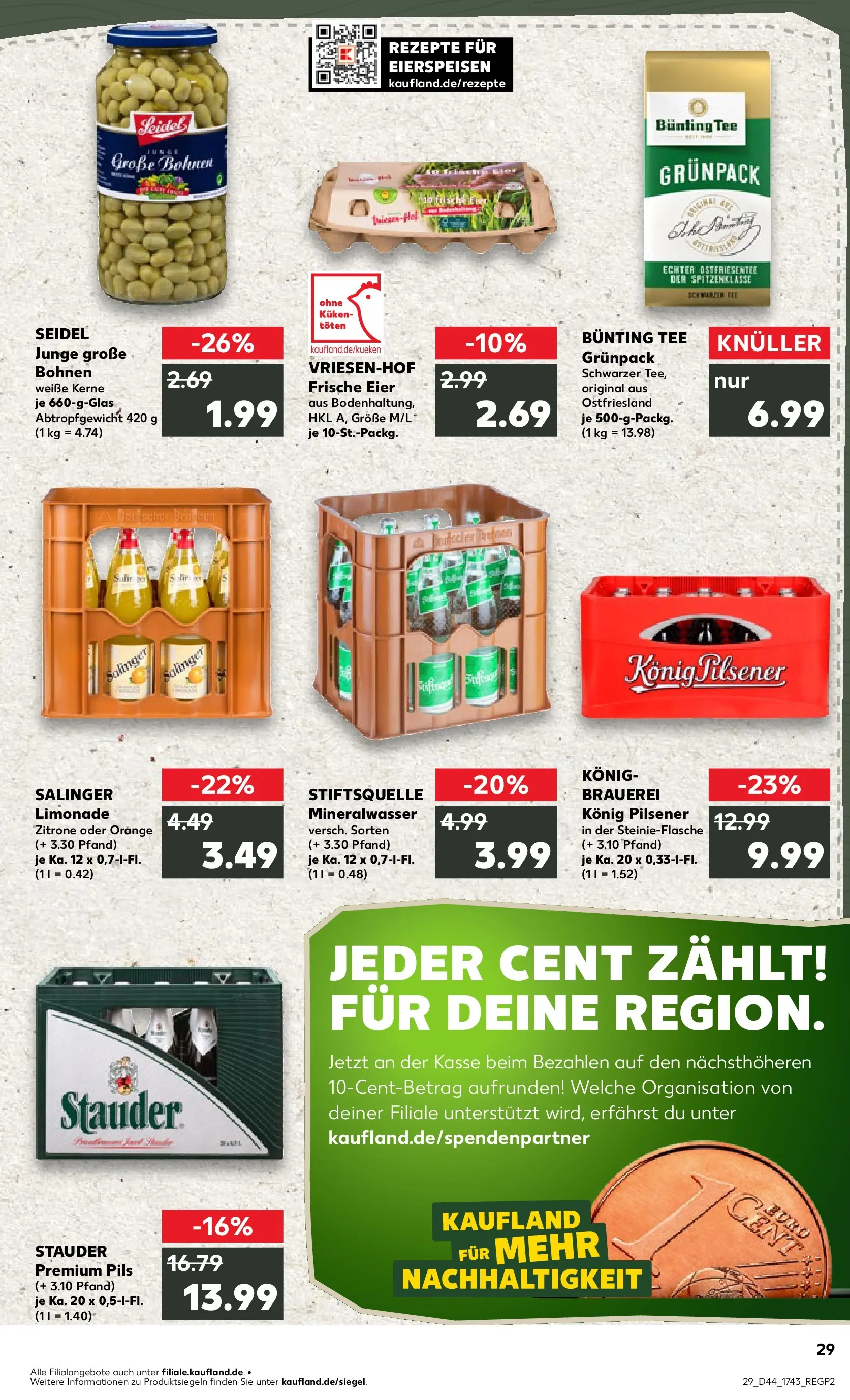 Prospekt Kaufland ab 03.11.2025 » Angebote Online zum Blättern | Seite: 29 | Produkte: Konig pilsener, Mineralwasser, Zitrone, Tee