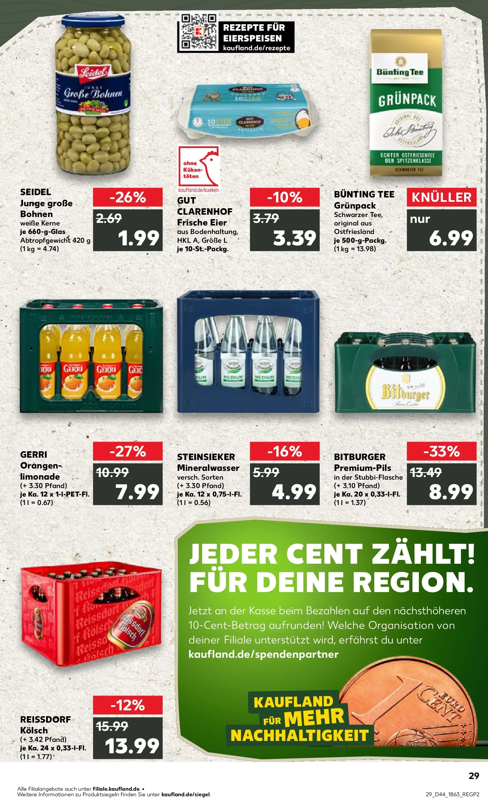 Prospekt Kaufland ab 03.11.2025 » Angebote und Werbung Online | Seite: 29 | Produkte: Bitburger, Eier, Mineralwasser, Tee Prospekt Kaufland ab 03.11.2025 » Angebote Online zum Blättern | Seite: 29 | Produkte: Bitburger, Eier, Mineralwasser, Tee