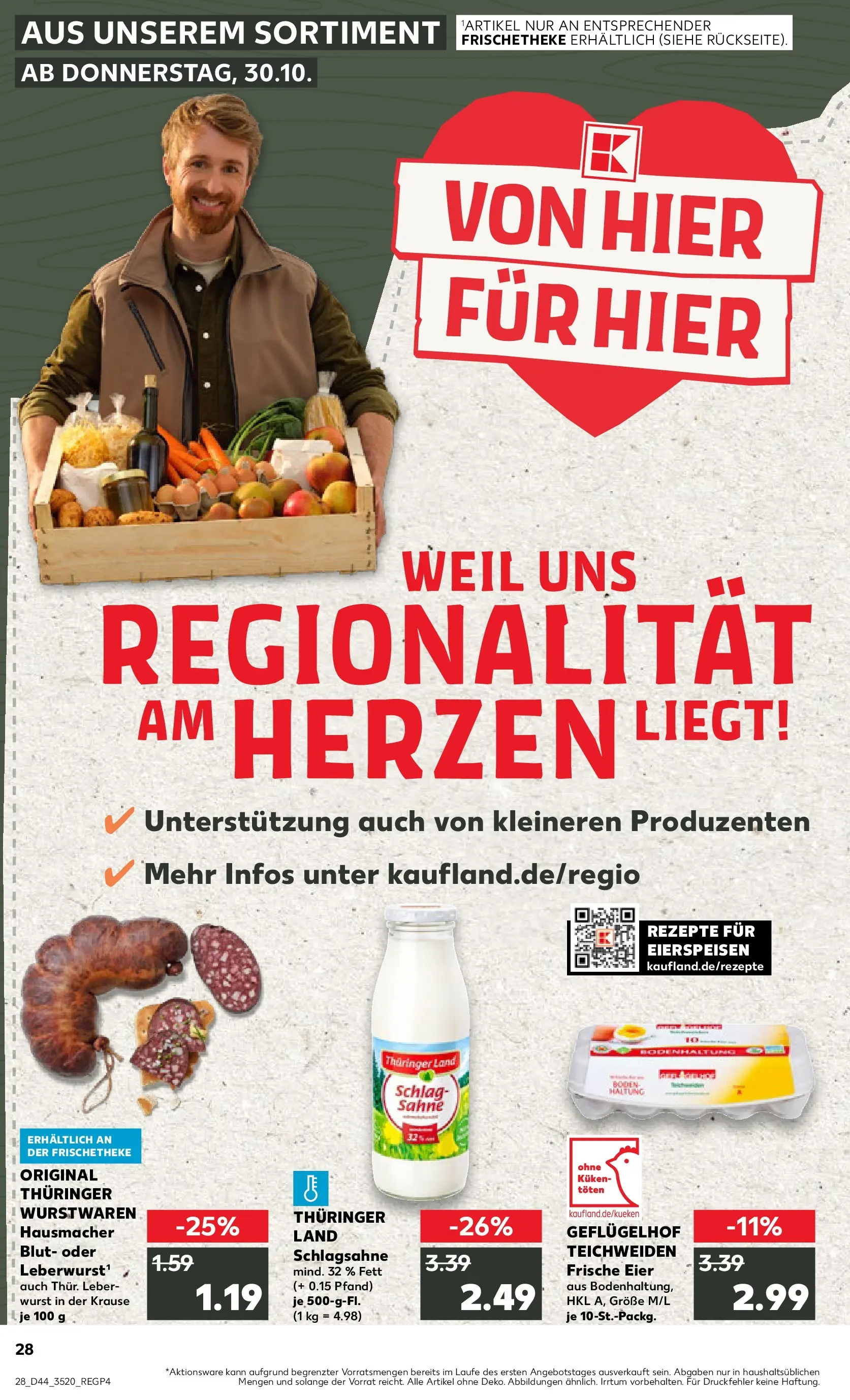Prospekt Kaufland ab 03.11.2025 » Angebote und Werbung Online | Seite: 28 | Produkte: Schlagsahne, Eier, Wurst, Sahne Prospekt Kaufland ab 03.11.2025 » Angebote Online zum Blättern | Seite: 28 | Produkte: Schlagsahne, Eier, Wurst, Sahne