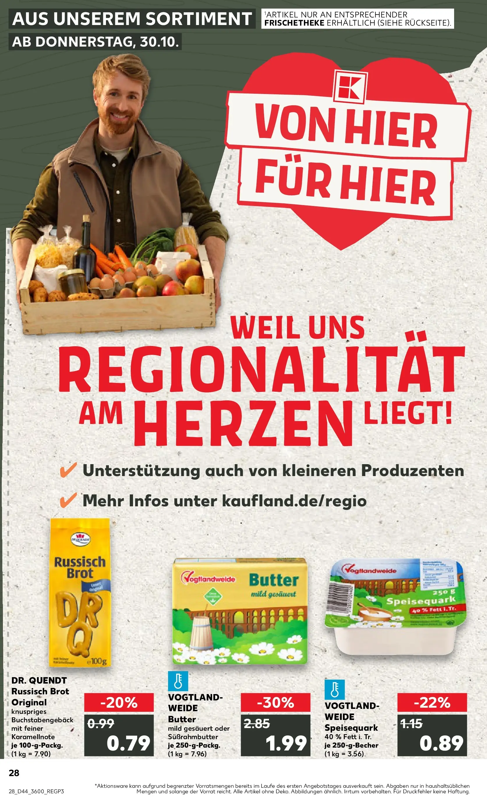 Prospekt Kaufland ab 03.11.2025 » Angebote Online zum Blättern | Seite: 28 | Produkte: Quark, Butter, Brot, Speisequark