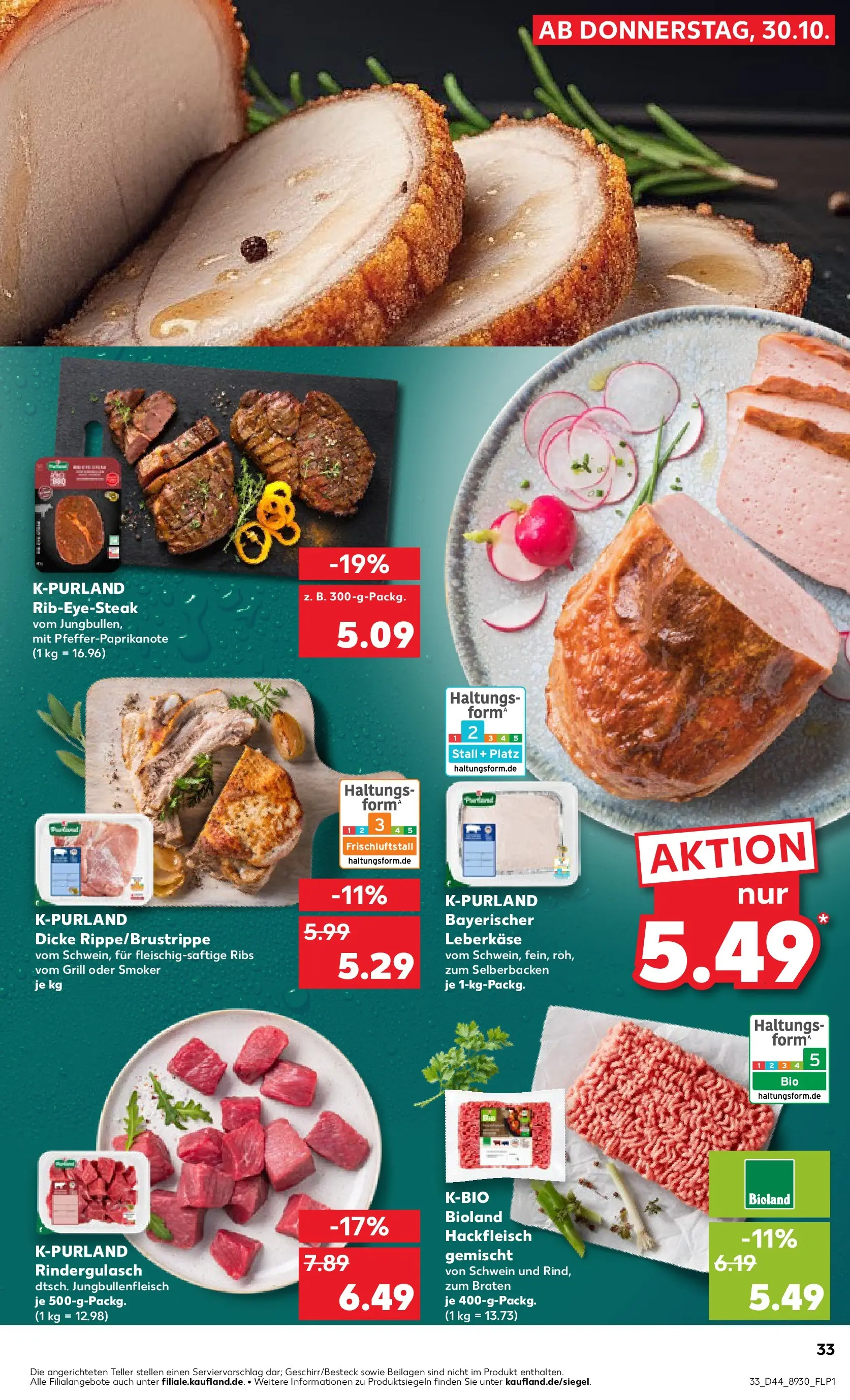 Prospekt Kaufland ab 03.11.2025 » Angebote und Werbung Online | Seite: 33 | Produkte: Grill, Rindergulasch, Steak, Hackfleisch Prospekt Kaufland ab 03.11.2025 » Angebote Online zum Blättern | Seite: 33 | Produkte: Grill, Rindergulasch, Steak, Hackfleisch