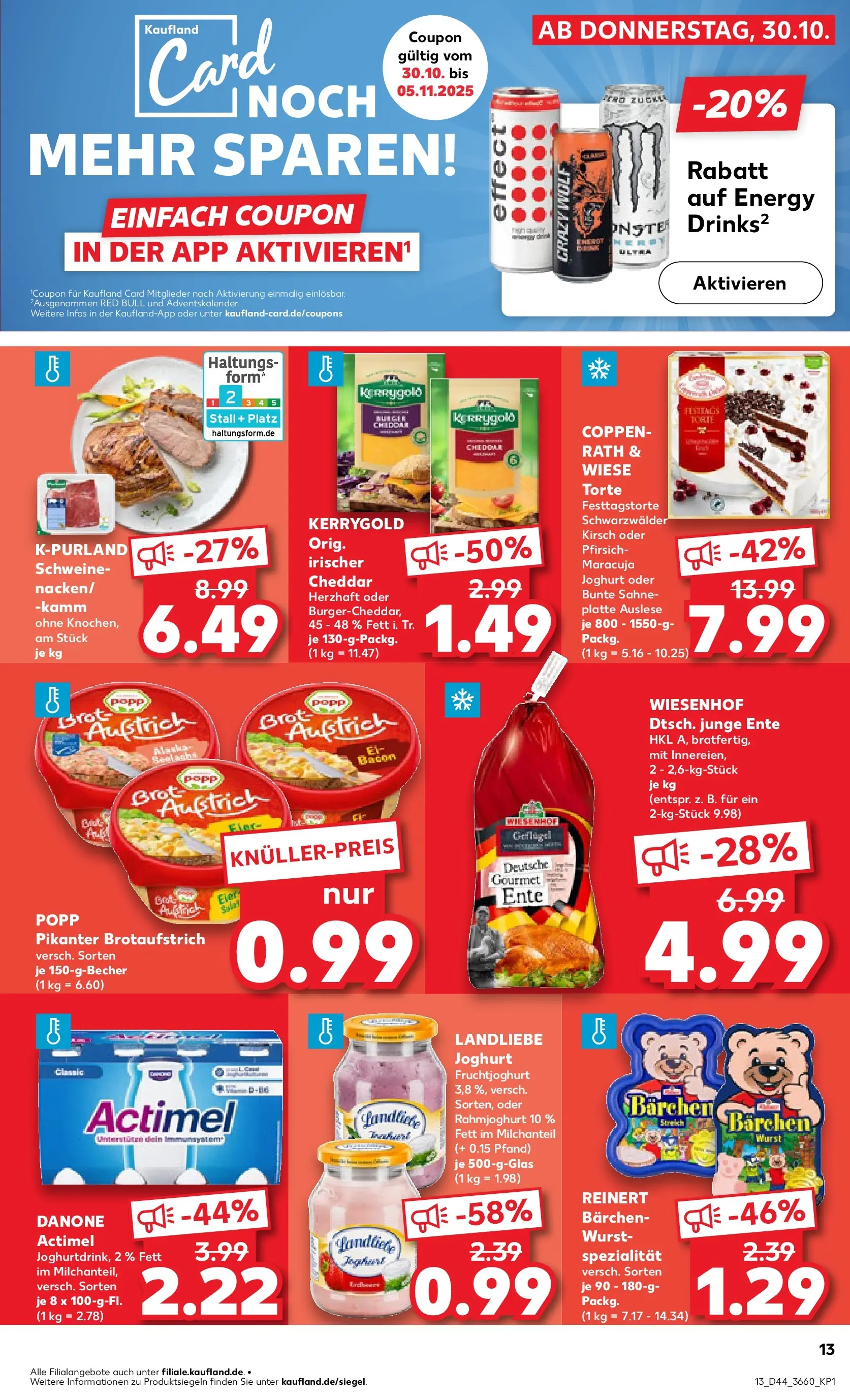 Prospekt Kaufland ab 03.11.2025 » Angebote und Werbung Online | Seite: 13 | Produkte: Red bull, Pfirsich, Sahne, Ente Prospekt Kaufland ab 03.11.2025 » Angebote Online zum Blättern | Seite: 13 | Produkte: Red bull, Pfirsich, Sahne, Ente