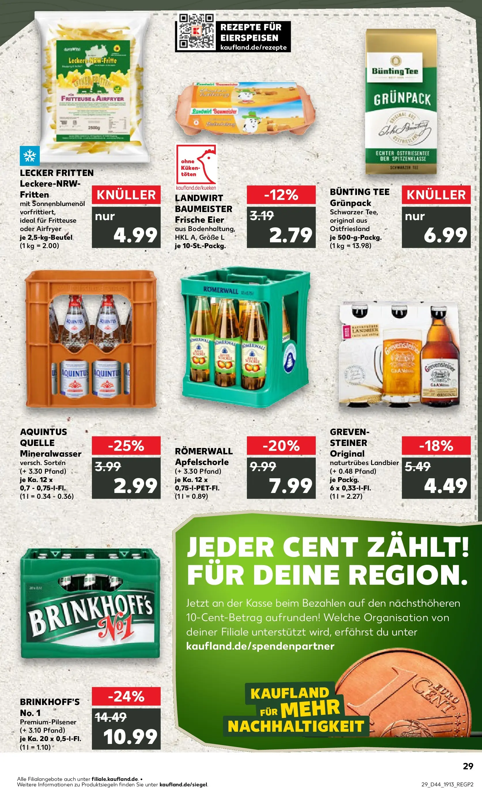 Prospekt Kaufland ab 03.11.2025 » Angebote Online zum Blättern | Seite: 29 | Produkte: Sonnenblumenol, Mineralwasser, Tee, Fritteuse