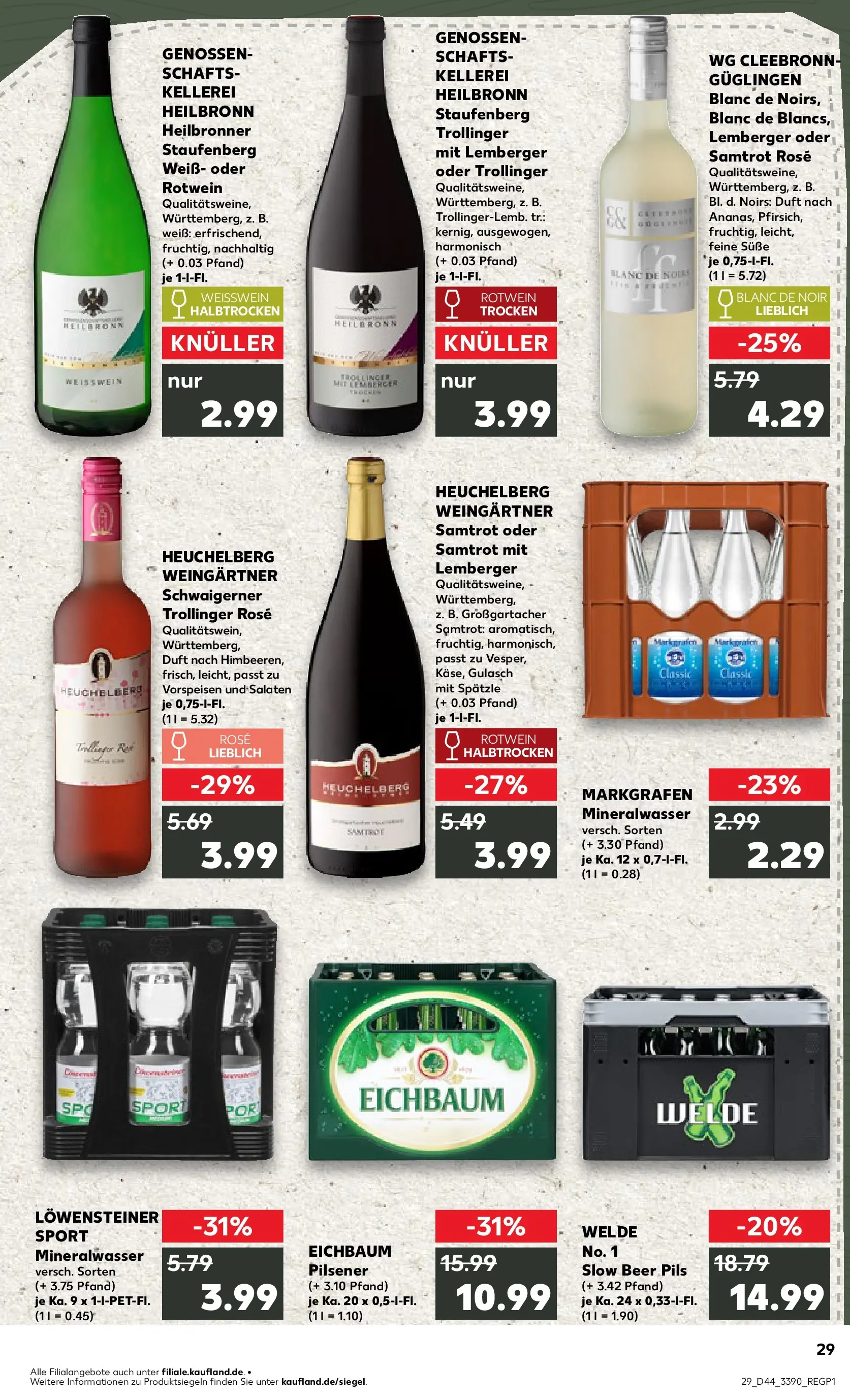 Prospekt Kaufland ab 03.11.2025 » Angebote Online zum Blättern | Seite: 29 | Produkte: Weißwein, Pils, Duft, Gulasch
