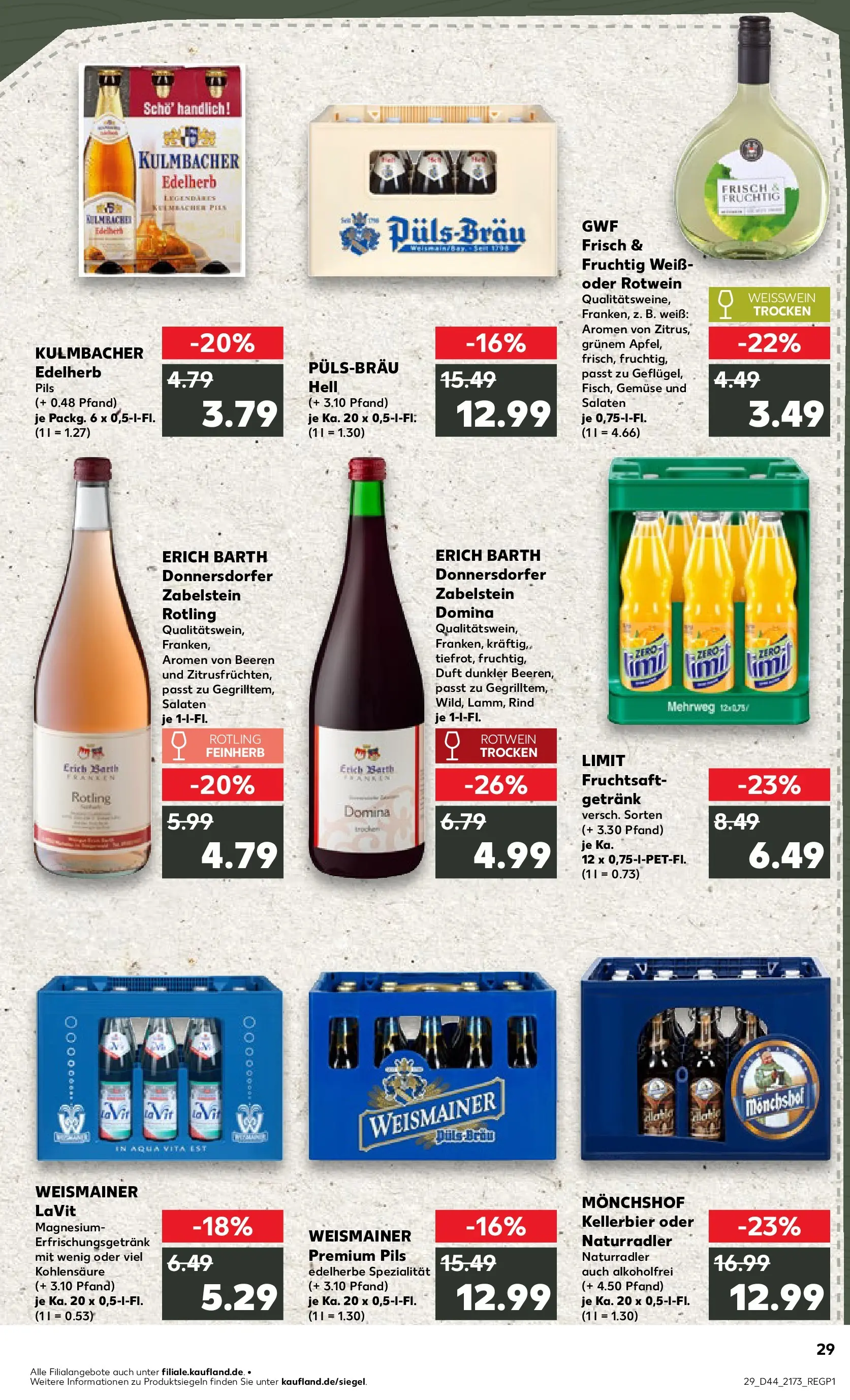 Prospekt Kaufland ab 03.11.2025 » Angebote Online zum Blättern | Seite: 29 | Produkte: Monchshof, Duft, Gemüse, Fruchtsaft