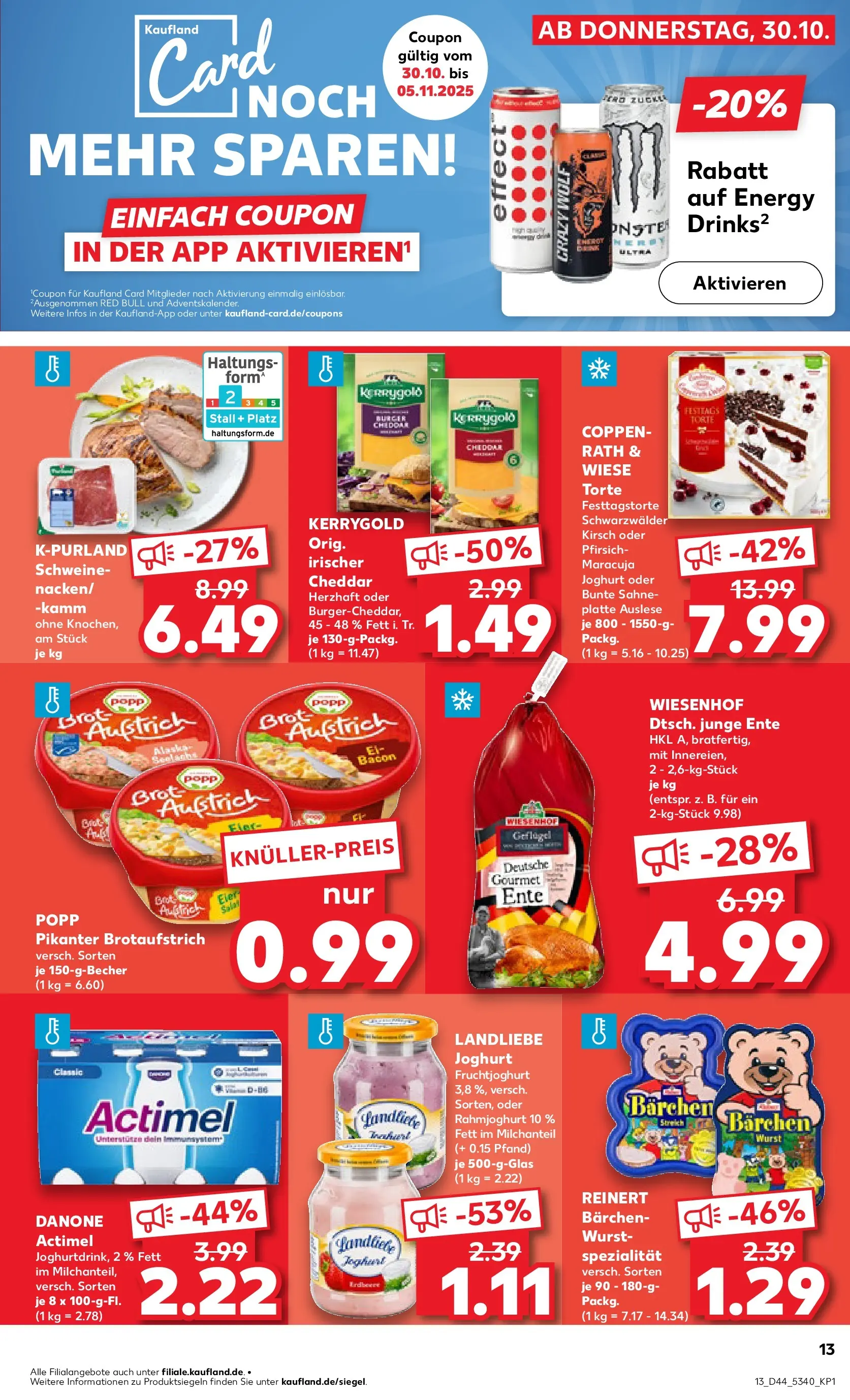 Prospekt Kaufland ab 03.11.2025 » Angebote Online zum Blättern | Seite: 13 | Produkte: Eier, Wurst, Pfirsich, Sahne