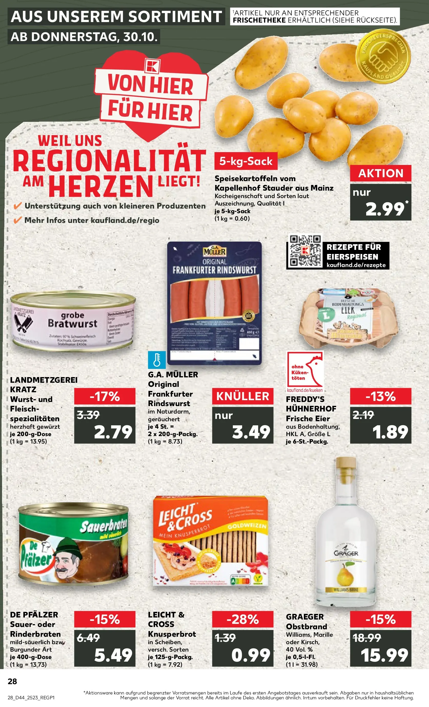 Prospekt Kaufland ab 03.11.2025 » Angebote Online zum Blättern | Seite: 28 | Produkte: Rinderbraten, Eier, Birne, Fleisch