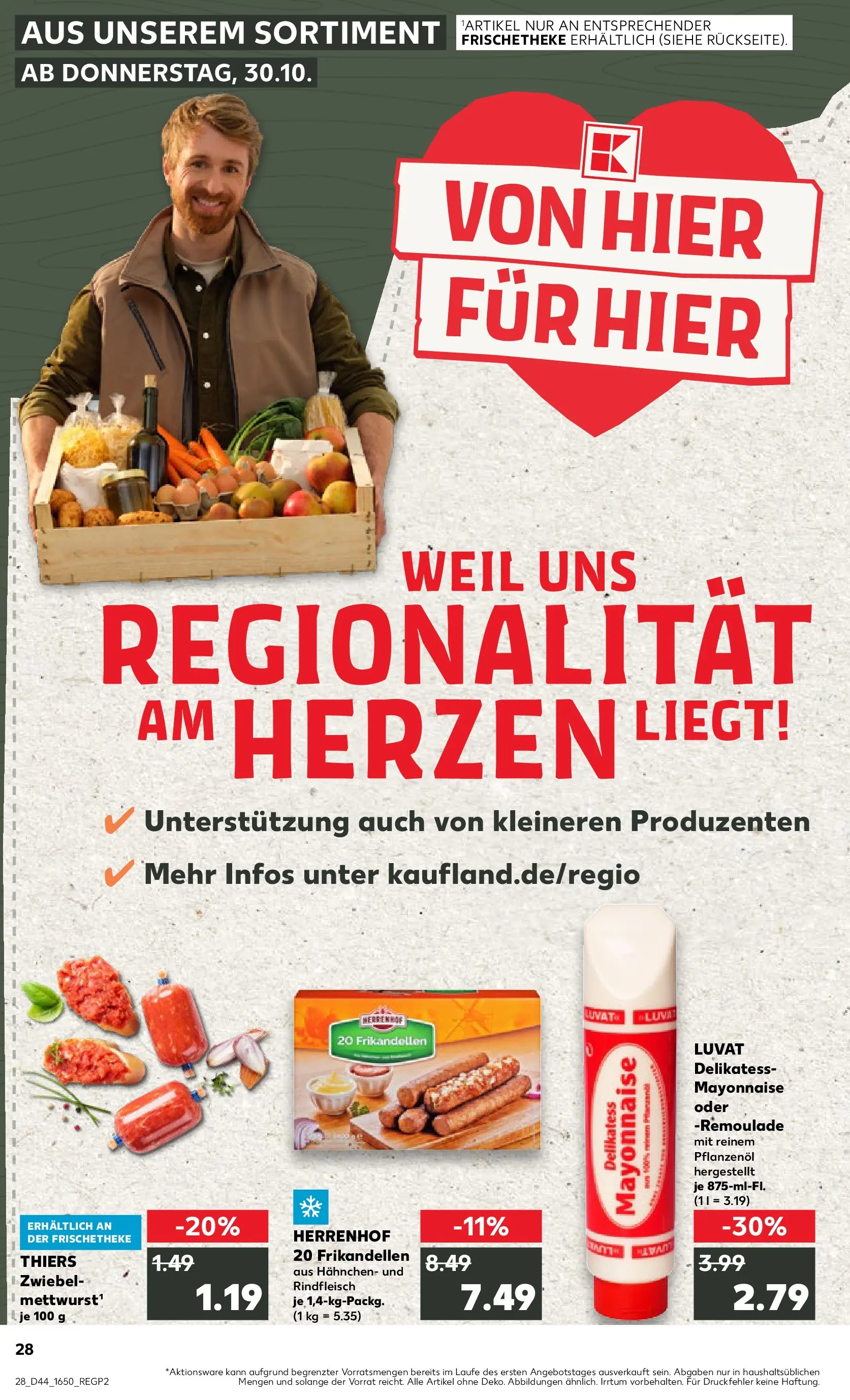 Prospekt Kaufland ab 03.11.2025 » Angebote Online zum Blättern | Seite: 28 | Produkte: Hahnchen, Mayonnaise, Rindfleisch