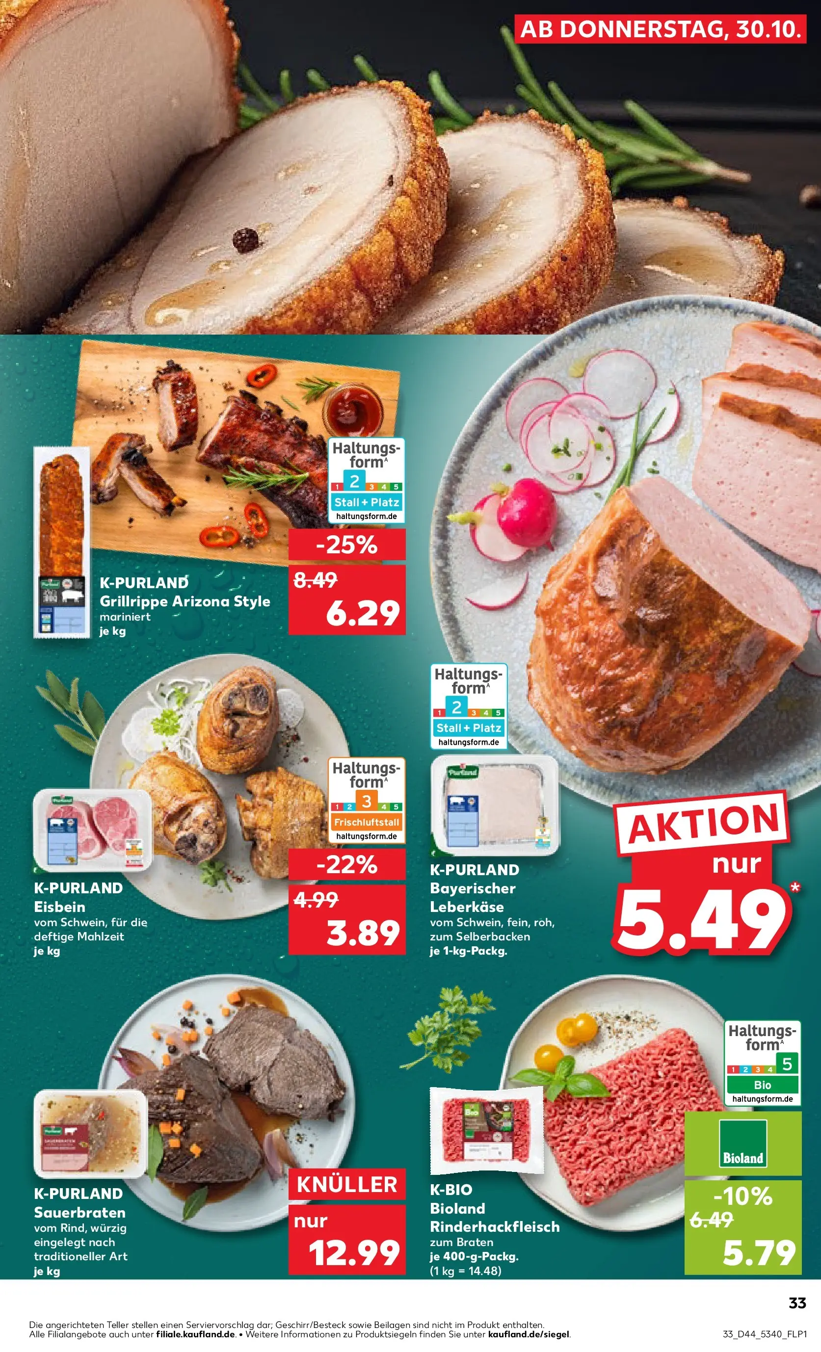 Prospekt Kaufland ab 03.11.2025 » Angebote Online zum Blättern | Seite: 33 | Produkte: Leberkase