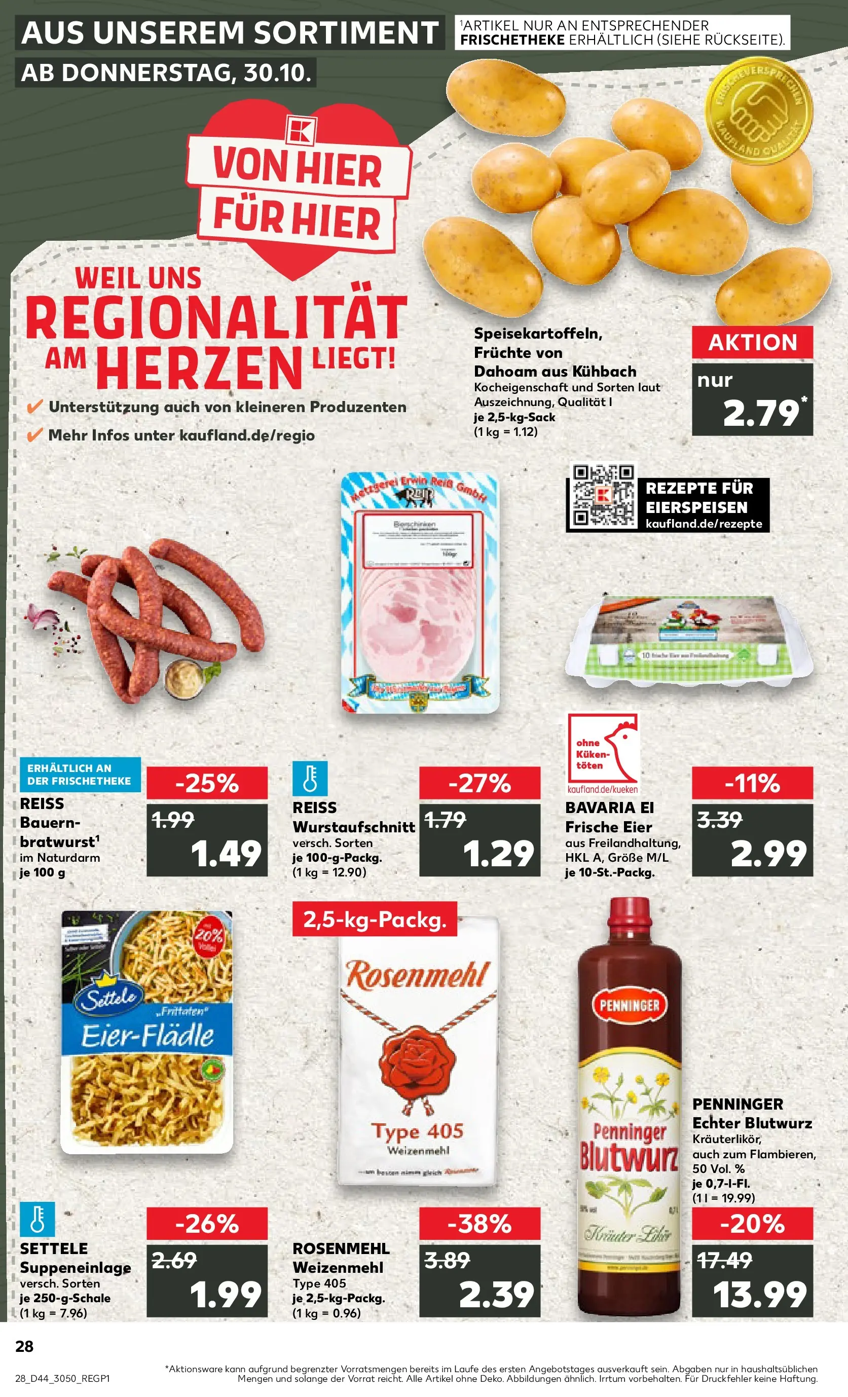 Prospekt Kaufland ab 03.11.2025 » Angebote Online zum Blättern | Seite: 28 | Produkte: Eier, Weizenmehl