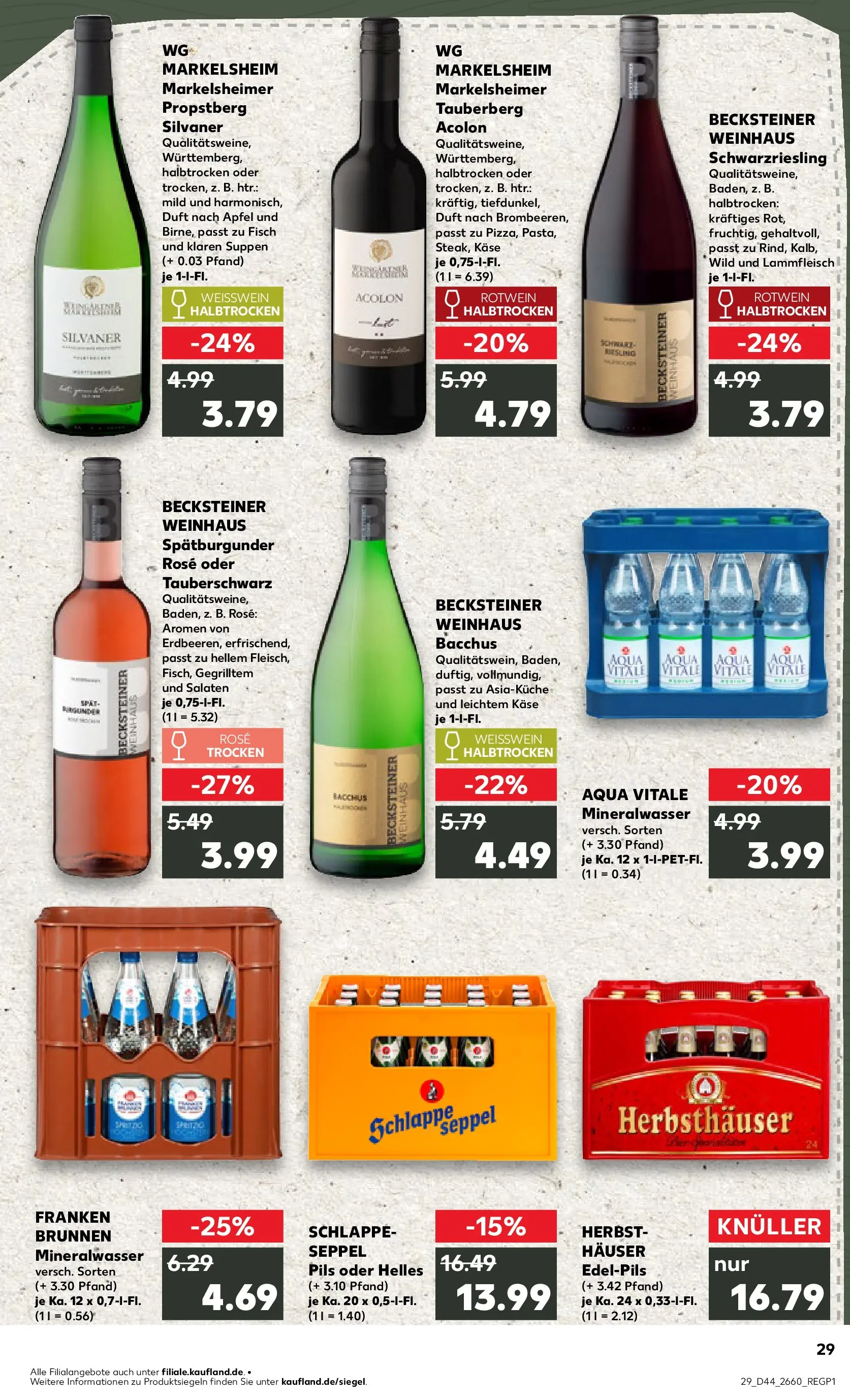 Prospekt Kaufland ab 03.11.2025 » Angebote und Werbung Online | Seite: 29 | Produkte: Weißwein trocken, Pils, Duft, Mineralwasser Prospekt Kaufland ab 03.11.2025 » Angebote Online zum Blättern | Seite: 29 | Produkte: Weißwein trocken, Pils, Duft, Mineralwasser