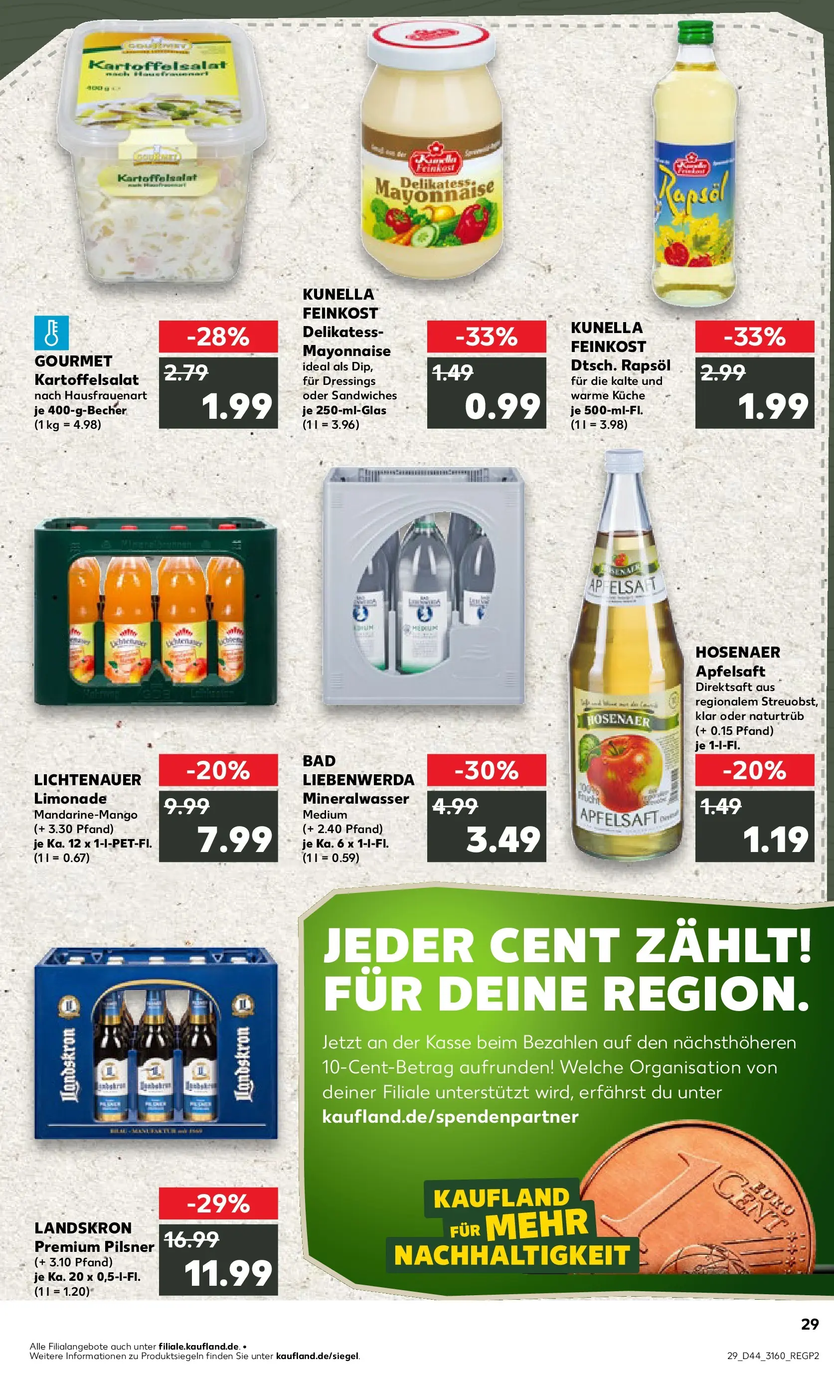 Prospekt Kaufland ab 03.11.2025 » Angebote Online zum Blättern | Seite: 29 | Produkte: Bad, Limonade, Apfelsaft, Mineralwasser