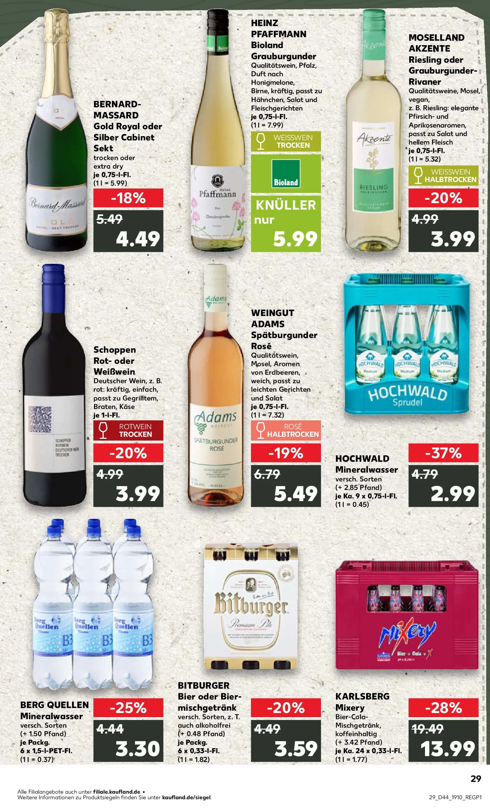 Prospekt Kaufland ab 03.11.2025 » Angebote Online zum Blättern | Seite: 29 | Produkte: Käse, Bier, Weißwein, Mixery