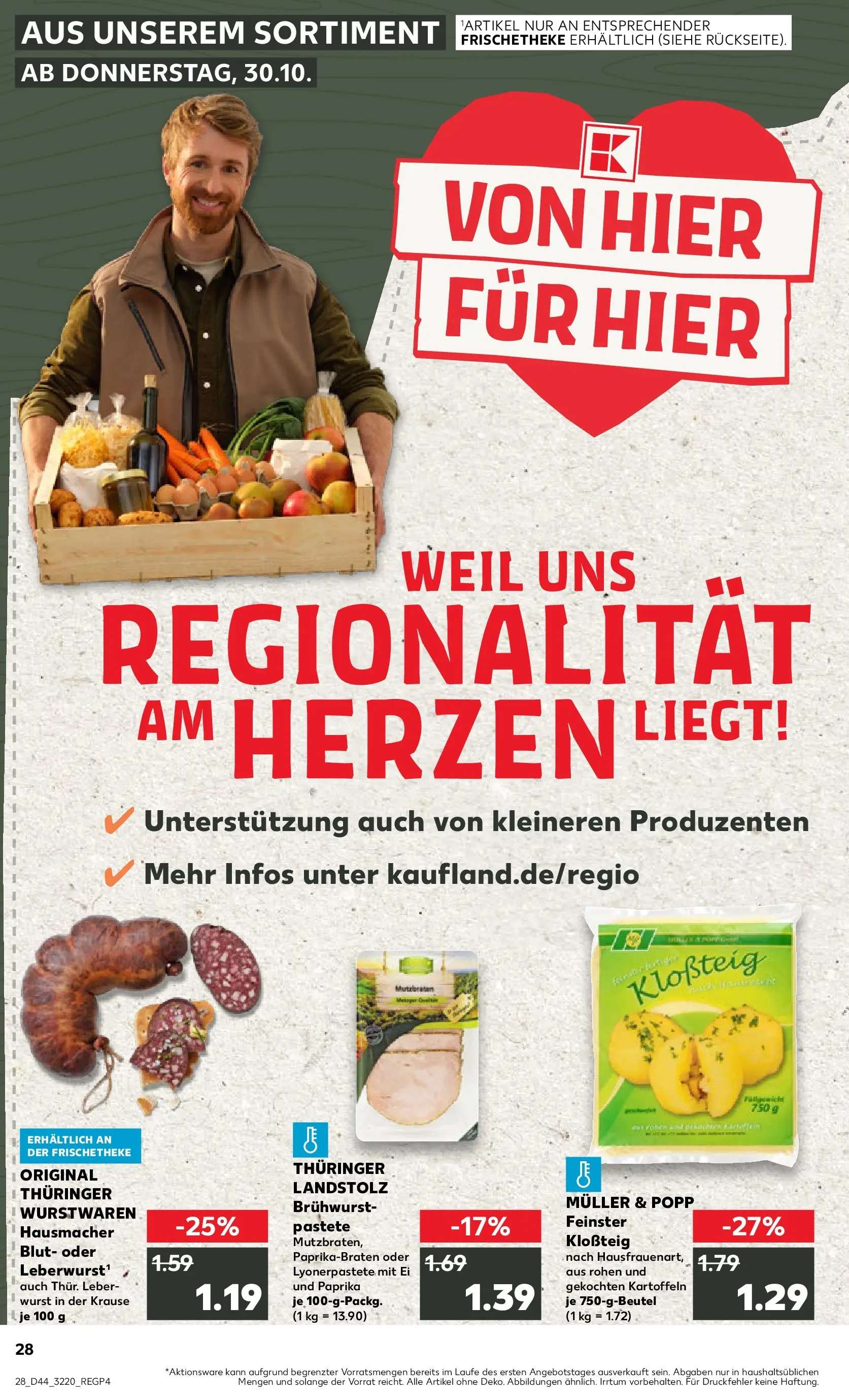 Prospekt Kaufland ab 03.11.2025 » Angebote und Werbung Online | Seite: 28 | Produkte: Kartoffeln, Paprika, Wurst Prospekt Kaufland ab 03.11.2025 » Angebote Online zum Blättern | Seite: 28 | Produkte: Kartoffeln, Paprika, Wurst
