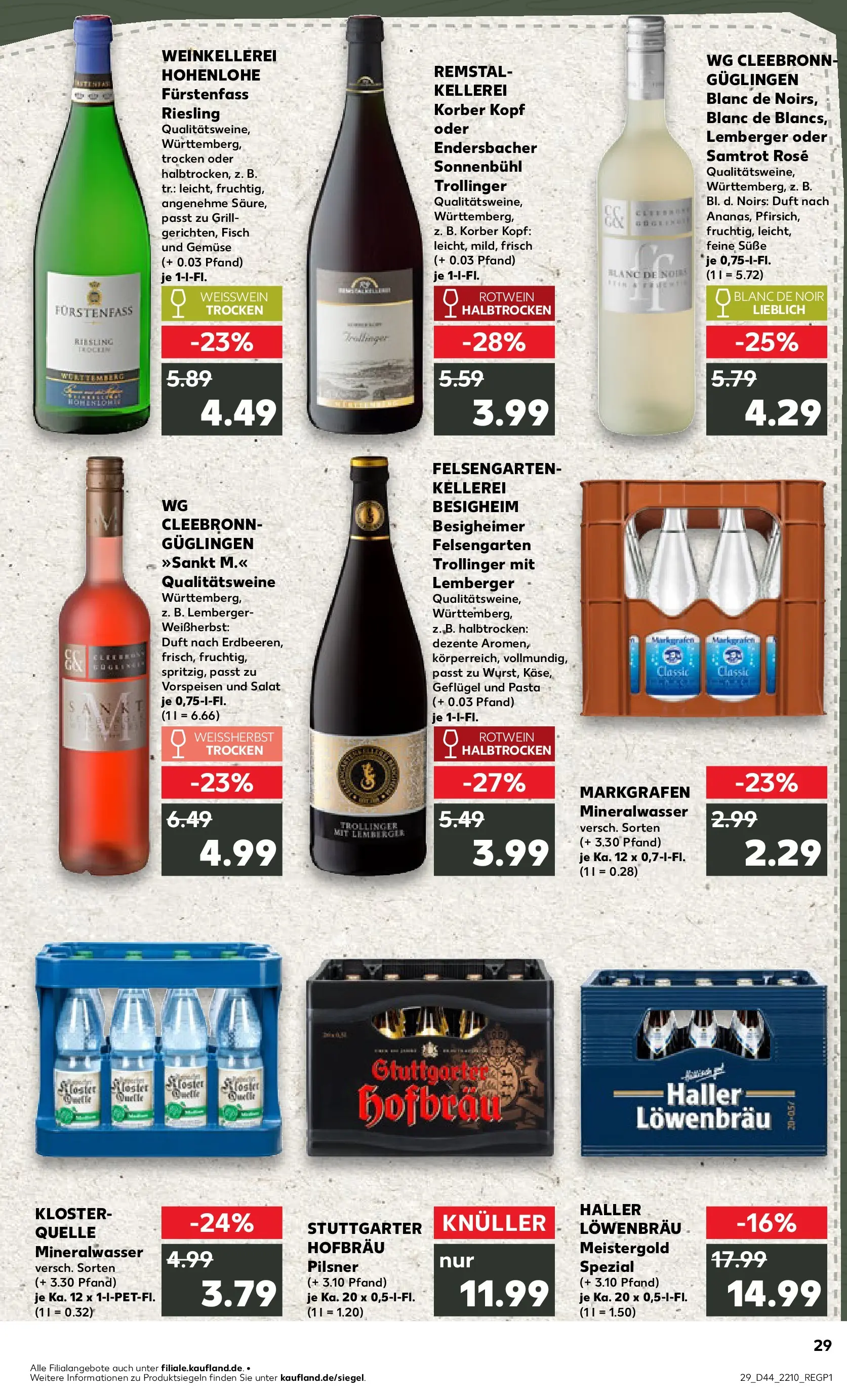 Prospekt Kaufland ab 03.11.2025 » Angebote Online zum Blättern | Seite: 29 | Produkte: Grill, Rotwein, Mineralwasser, Gemüse