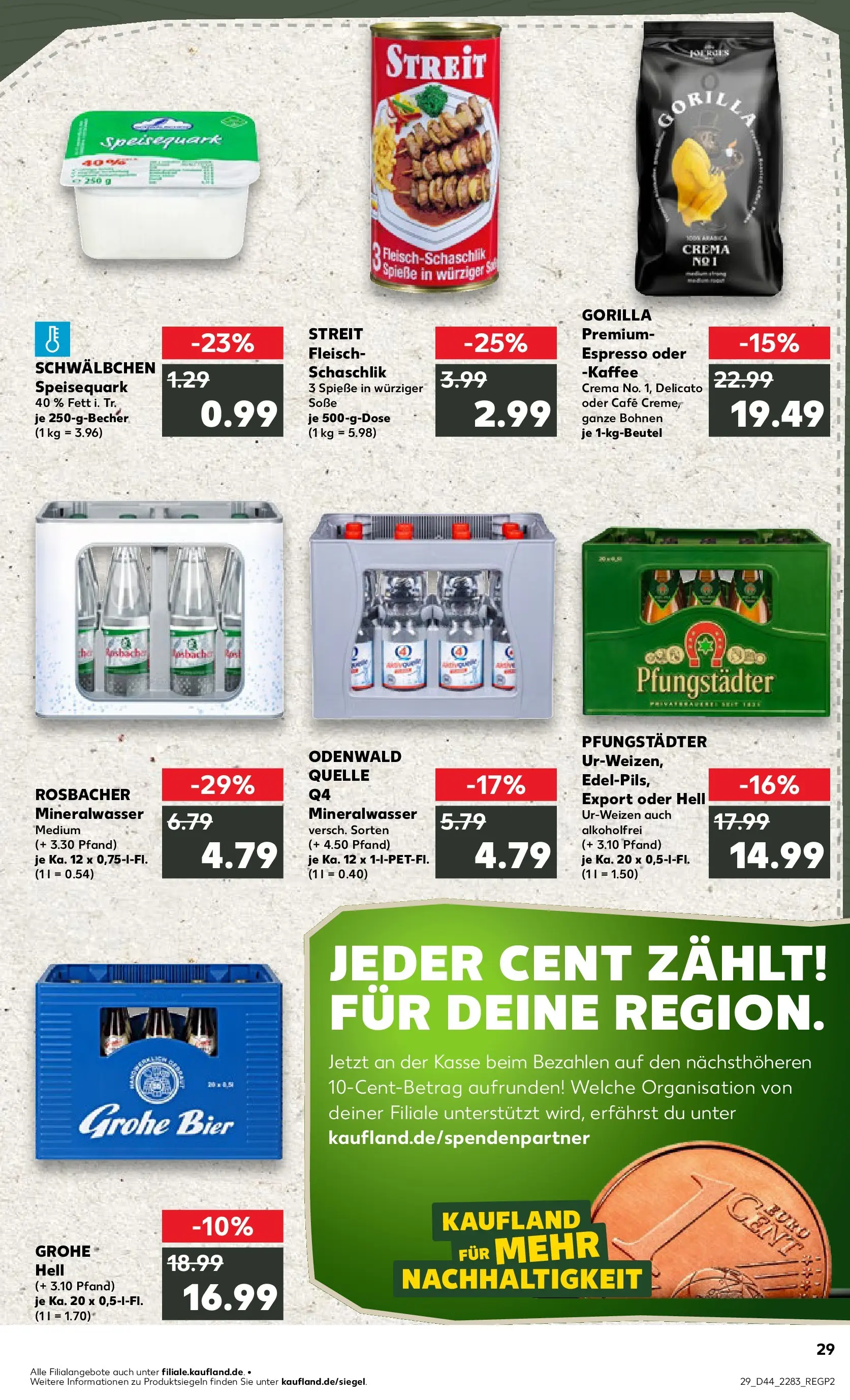 Prospekt Kaufland ab 03.11.2025 » Angebote Online zum Blättern | Seite: 29 | Produkte: Spieße, Soße, Fleisch, Speisequark