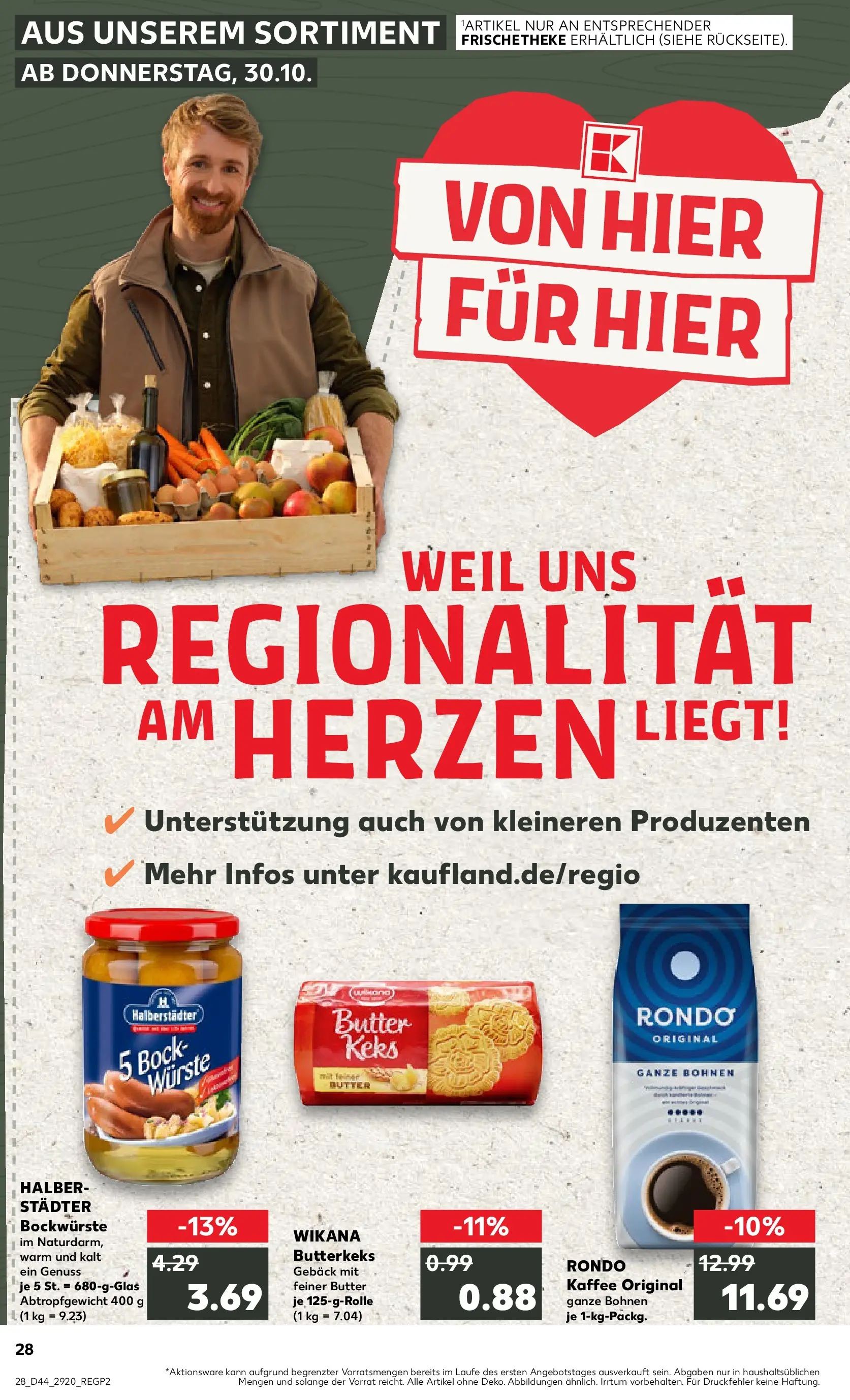 Prospekt Kaufland ab 03.11.2025 » Angebote Online zum Blättern | Seite: 28 | Produkte: Butter, Kaffee