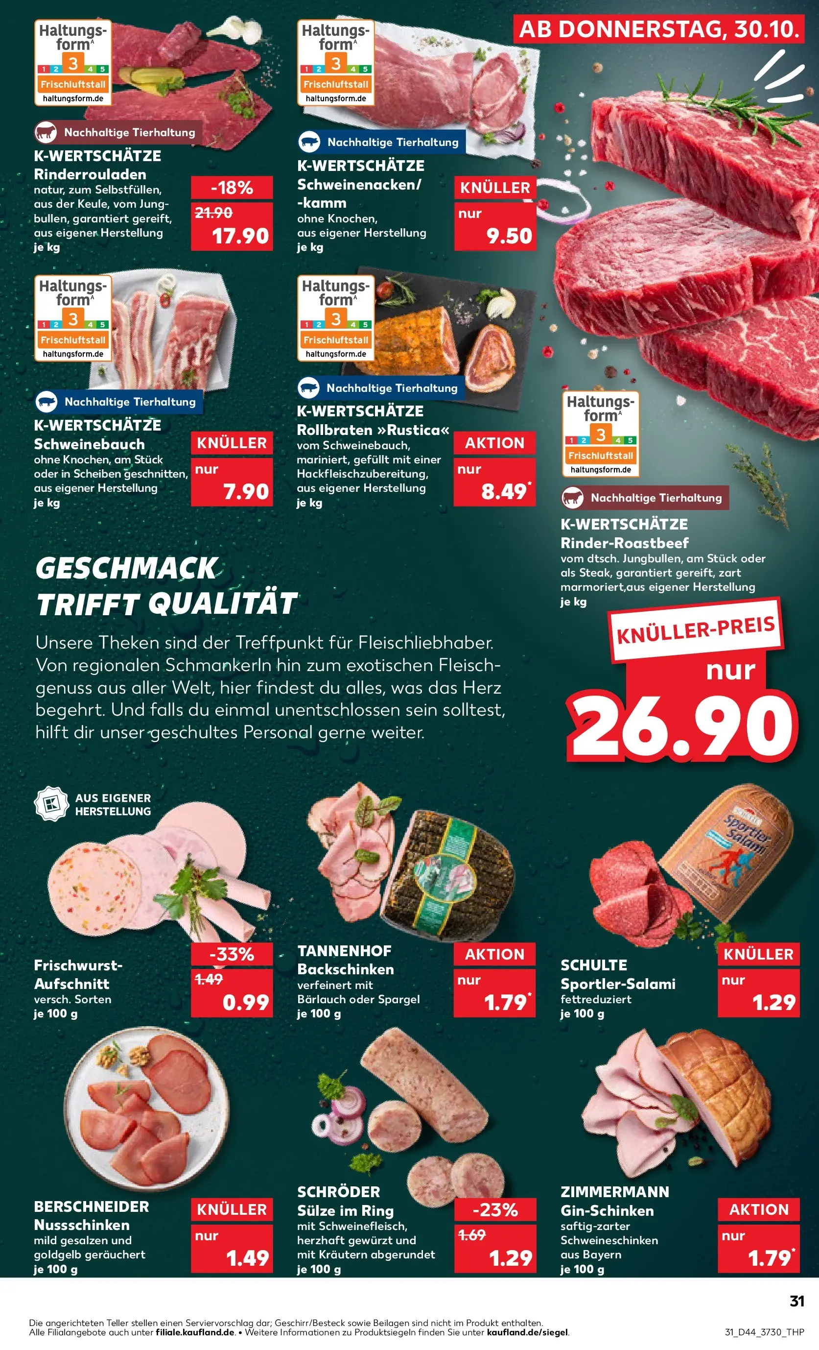 Prospekt Kaufland ab 03.11.2025 » Angebote Online zum Blättern | Seite: 31 | Produkte: Schweinebauch, Spargel, Salami, Fleisch