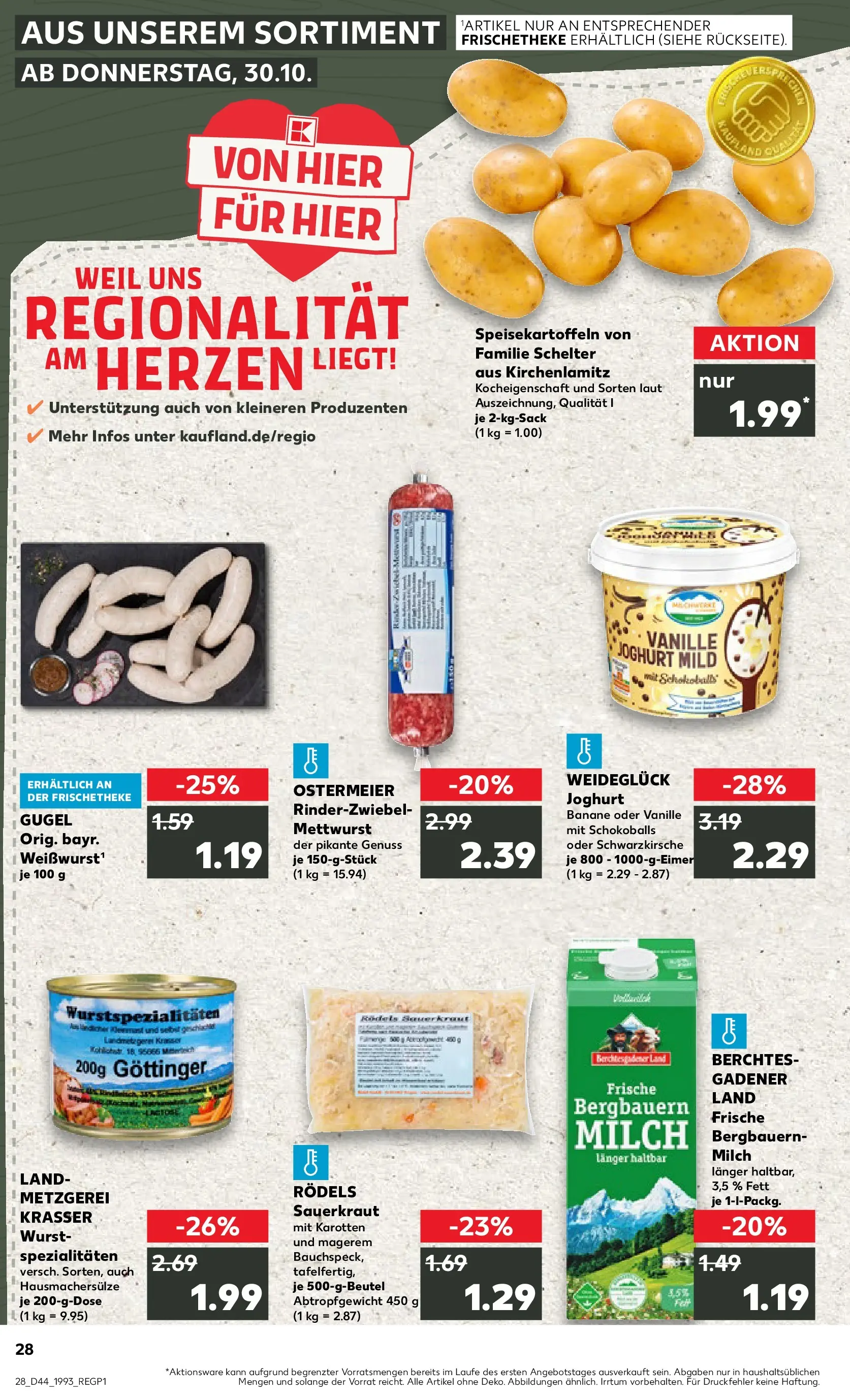 Prospekt Kaufland ab 03.11.2025 » Angebote und Werbung Online | Seite: 28 | Produkte: Milch, Joghurt, Wurst Prospekt Kaufland ab 03.11.2025 » Angebote Online zum Blättern | Seite: 28 | Produkte: Milch, Joghurt, Wurst