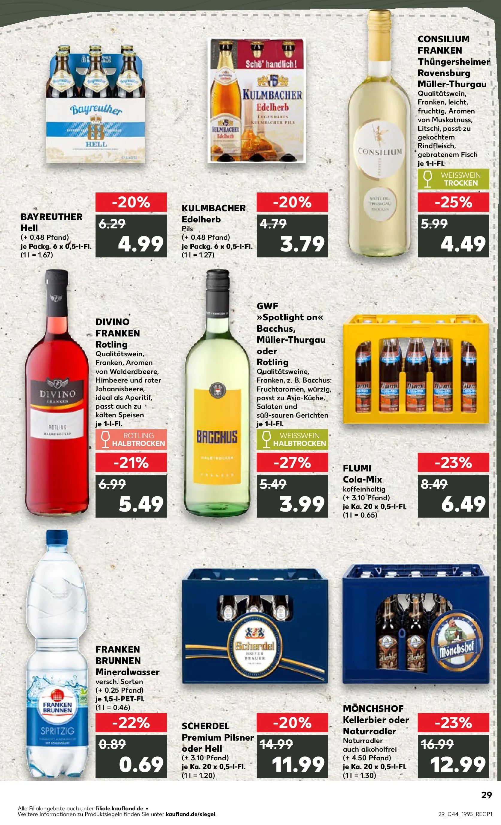 Prospekt Kaufland ab 03.11.2025 » Angebote und Werbung Online | Seite: 29 | Produkte: Bayreuther hell, Weißwein trocken, Pils, Fisch Prospekt Kaufland ab 03.11.2025 » Angebote Online zum Blättern | Seite: 29 | Produkte: Bayreuther hell, Weißwein trocken, Pils, Fisch