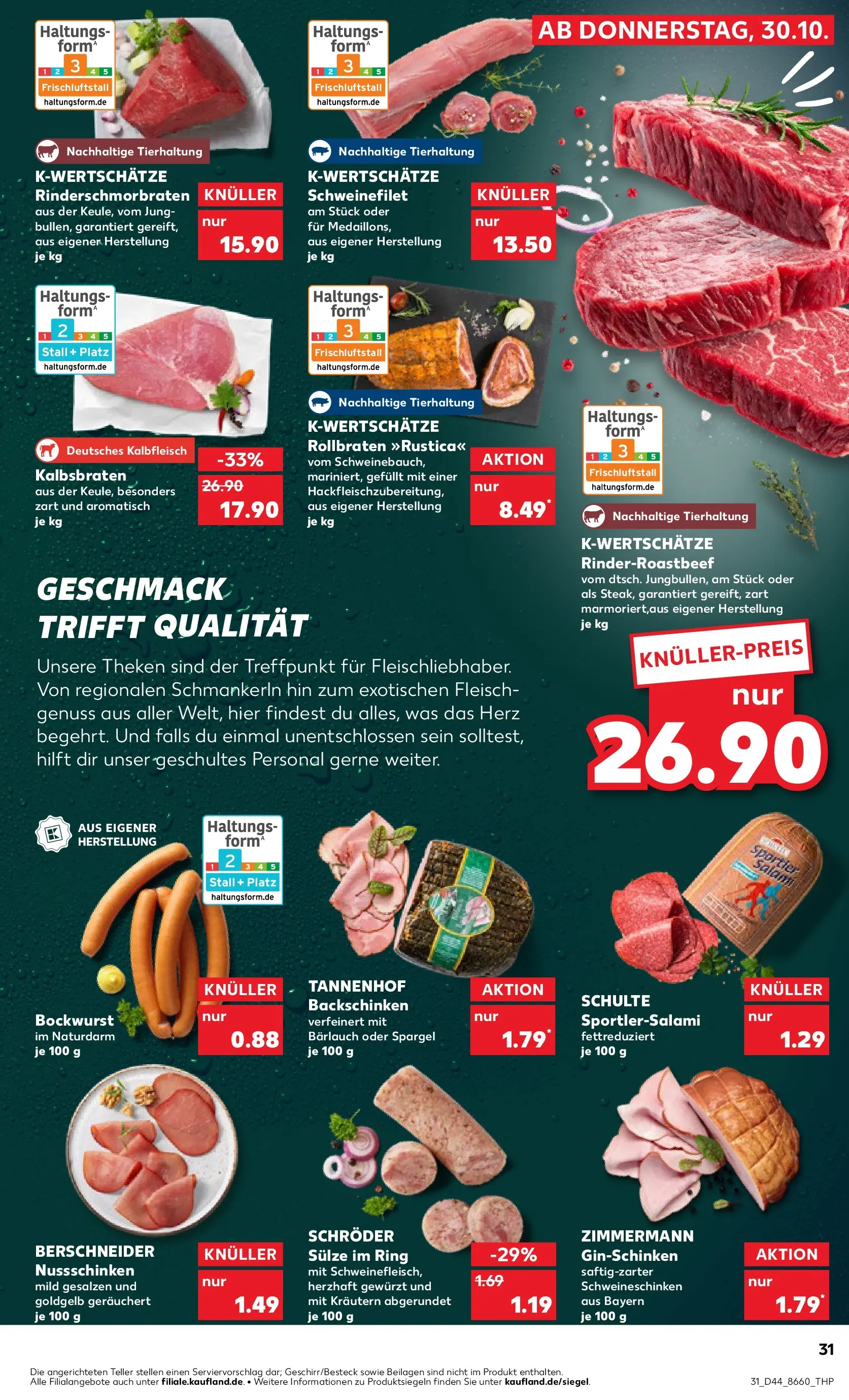Prospekt Kaufland ab 03.11.2025 » Angebote Online zum Blättern | Seite: 31 | Produkte: Bockwurst, Schweinebauch, Spargel, Schweinefilet