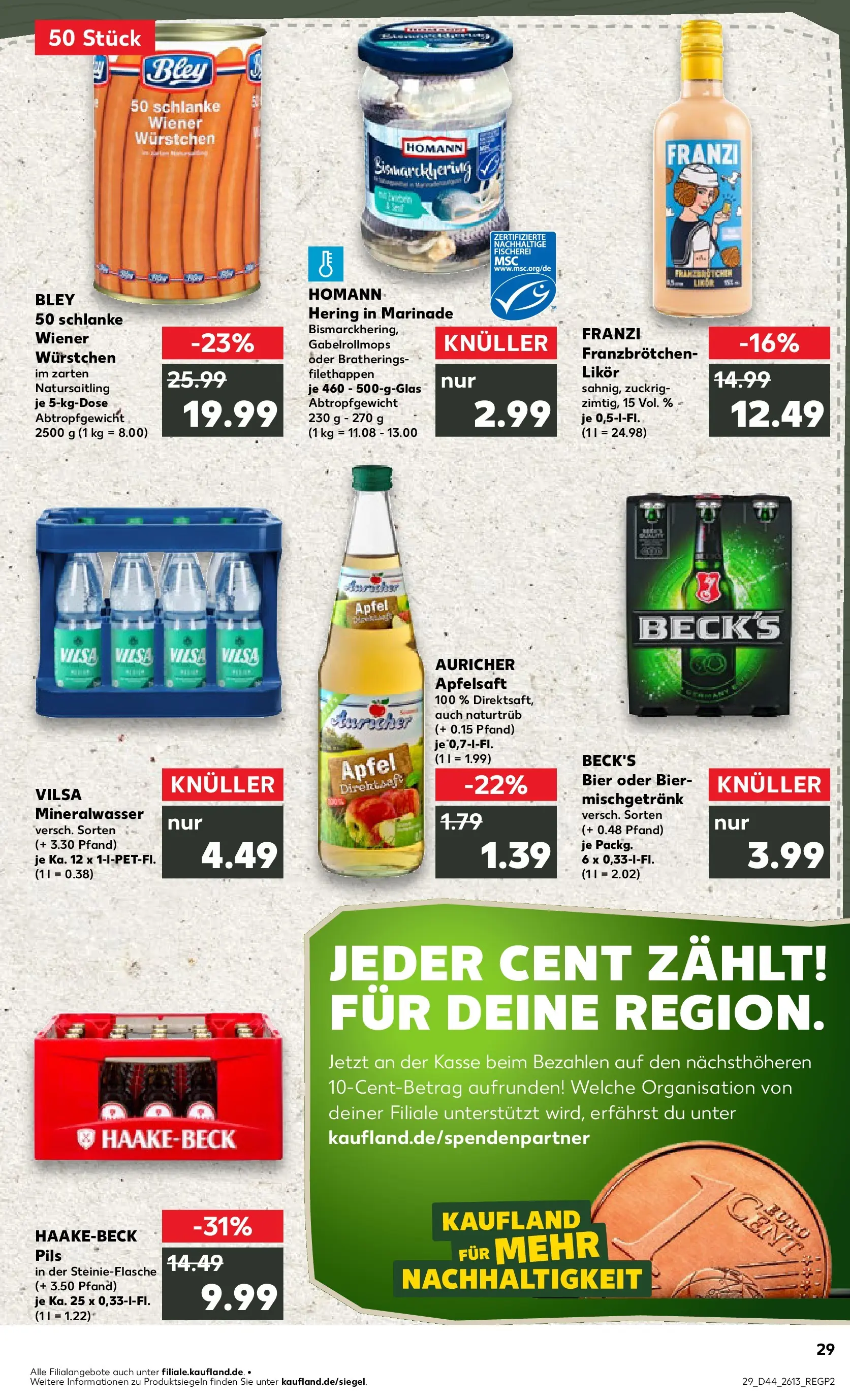 Prospekt Kaufland ab 03.11.2025 » Angebote Online zum Blättern | Seite: 29 | Produkte: Wiener wurstchen, Pils, Äpfel, Apfelsaft