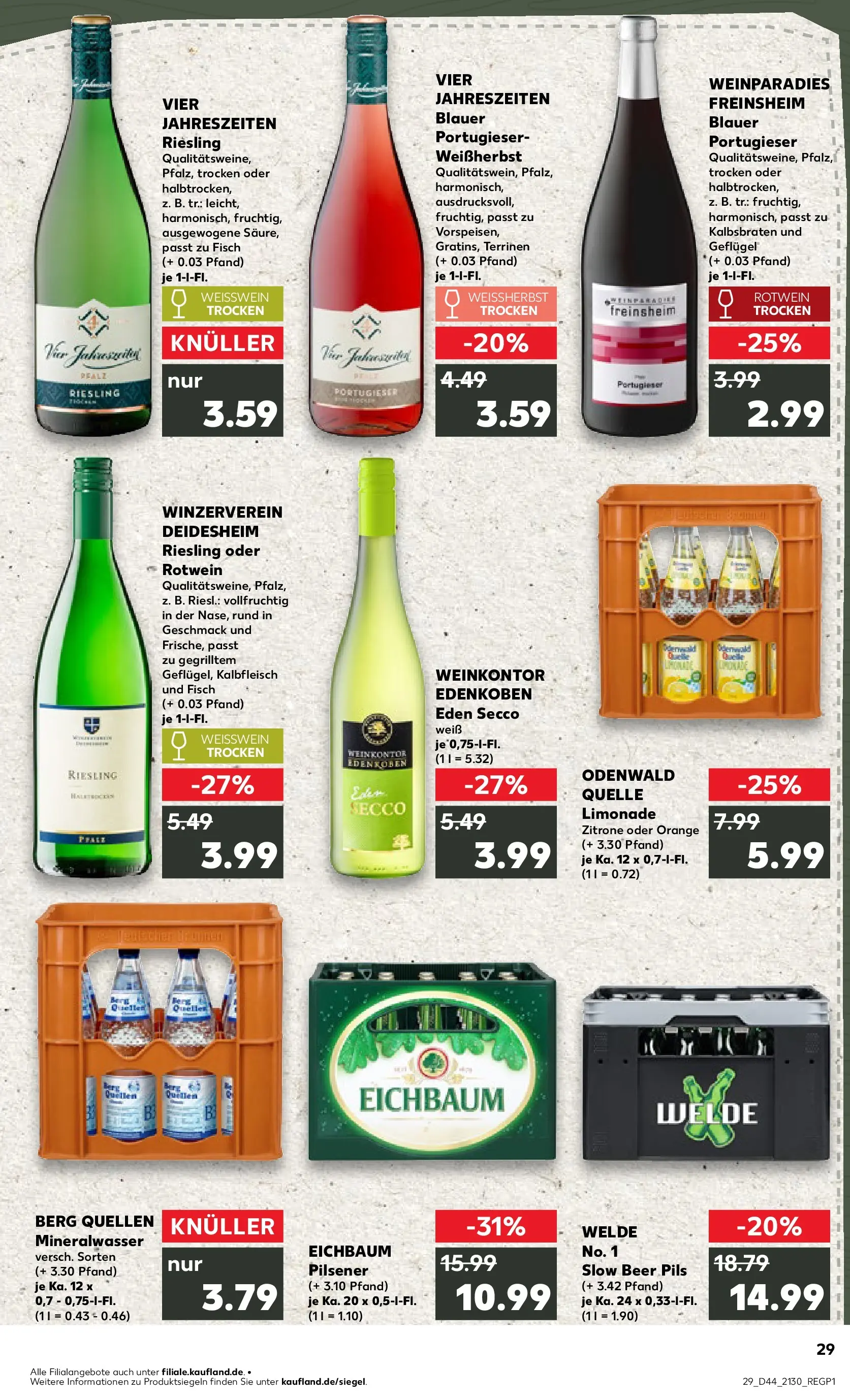 Prospekt Kaufland ab 03.11.2025 » Angebote und Werbung Online | Seite: 29 | Produkte: Weißwein, Pils, Mineralwasser, Zitrone Prospekt Kaufland ab 03.11.2025 » Angebote Online zum Blättern | Seite: 29 | Produkte: Weißwein, Pils, Mineralwasser, Zitrone