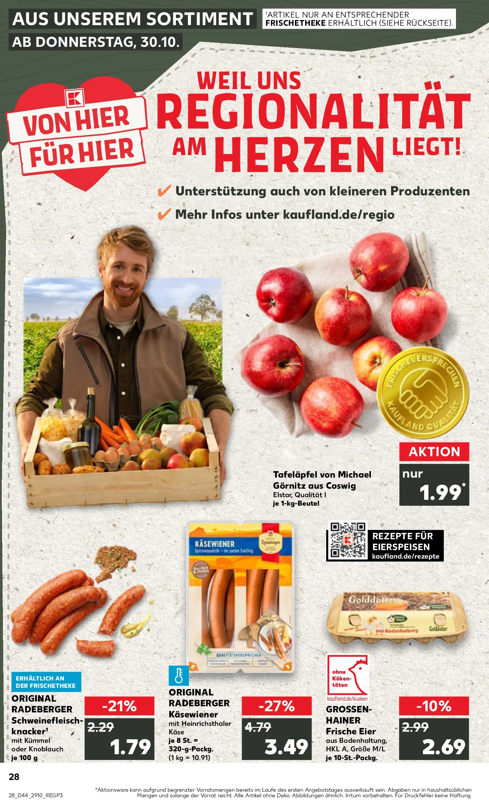 Prospekt Kaufland ab 03.11.2025 » Angebote und Werbung Online | Seite: 28 | Produkte: Käse, Eier, Knoblauch, Schweinefleisch Prospekt Kaufland ab 03.11.2025 » Angebote Online zum Blättern | Seite: 28 | Produkte: Käse, Eier, Knoblauch, Schweinefleisch