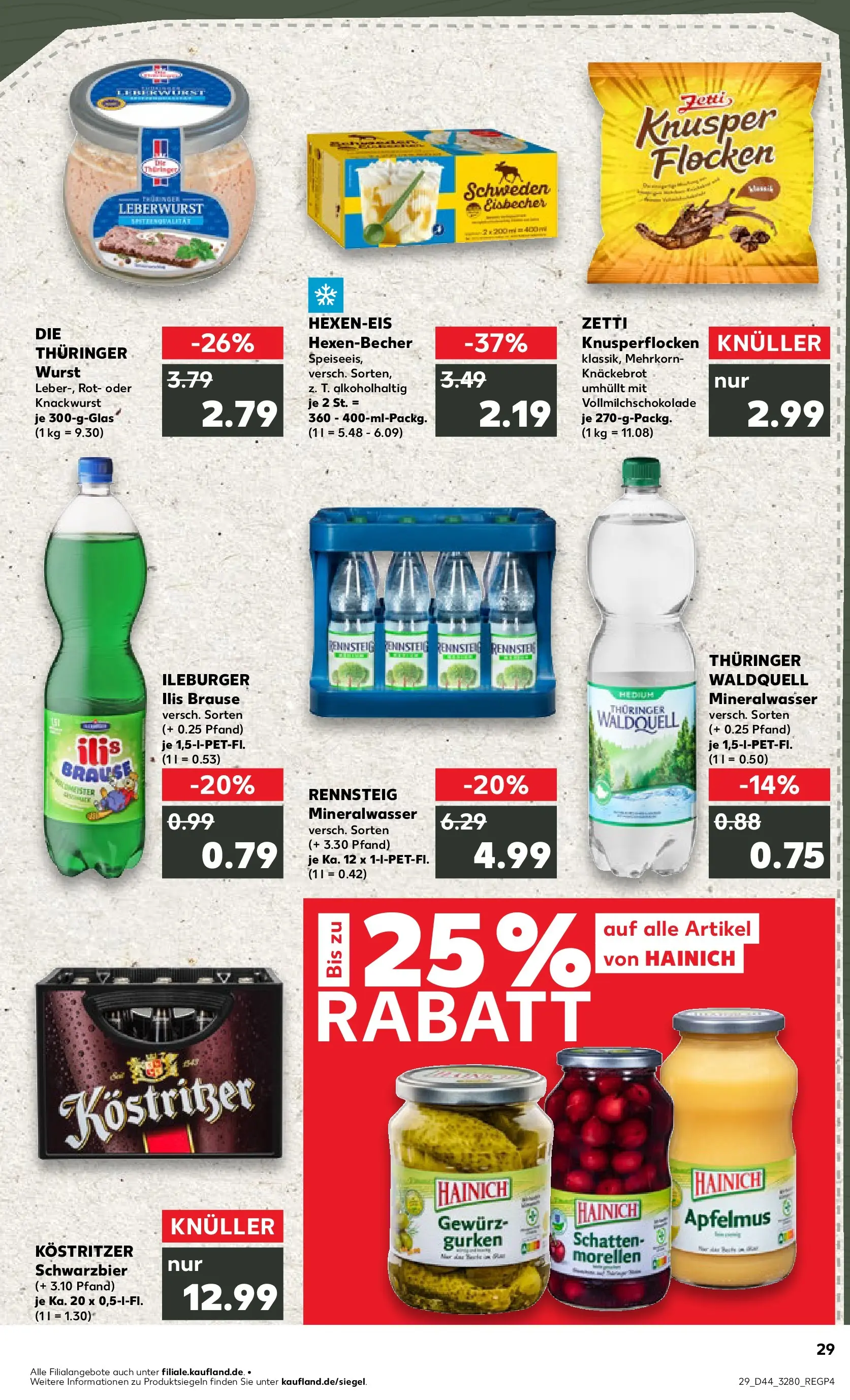 Prospekt Kaufland ab 03.11.2025 » Angebote Online zum Blättern | Seite: 29 | Produkte: Mineralwasser, Apple, Wurst, Gurken