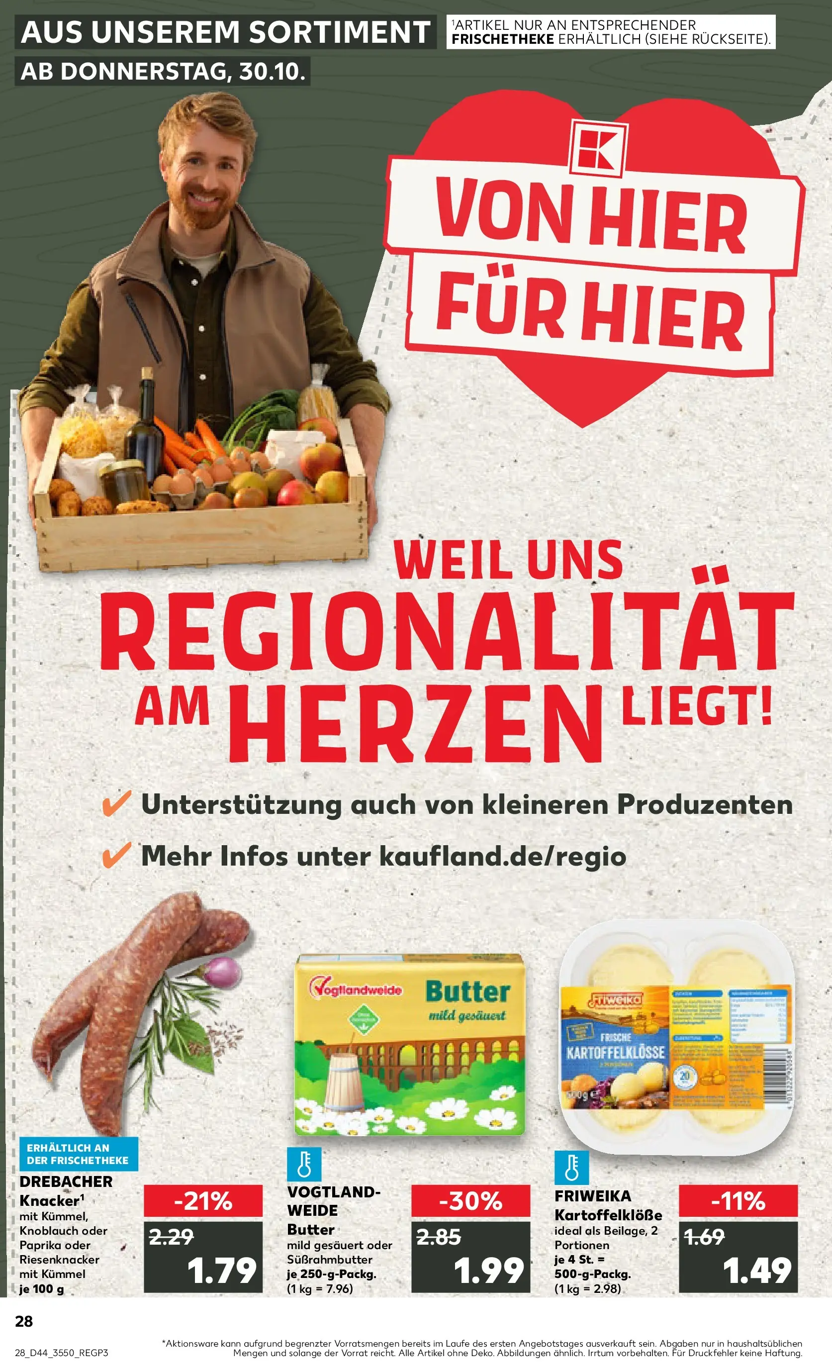 Prospekt Kaufland ab 03.11.2025 » Angebote Online zum Blättern | Seite: 28 | Produkte: Butter, Paprika, Knoblauch