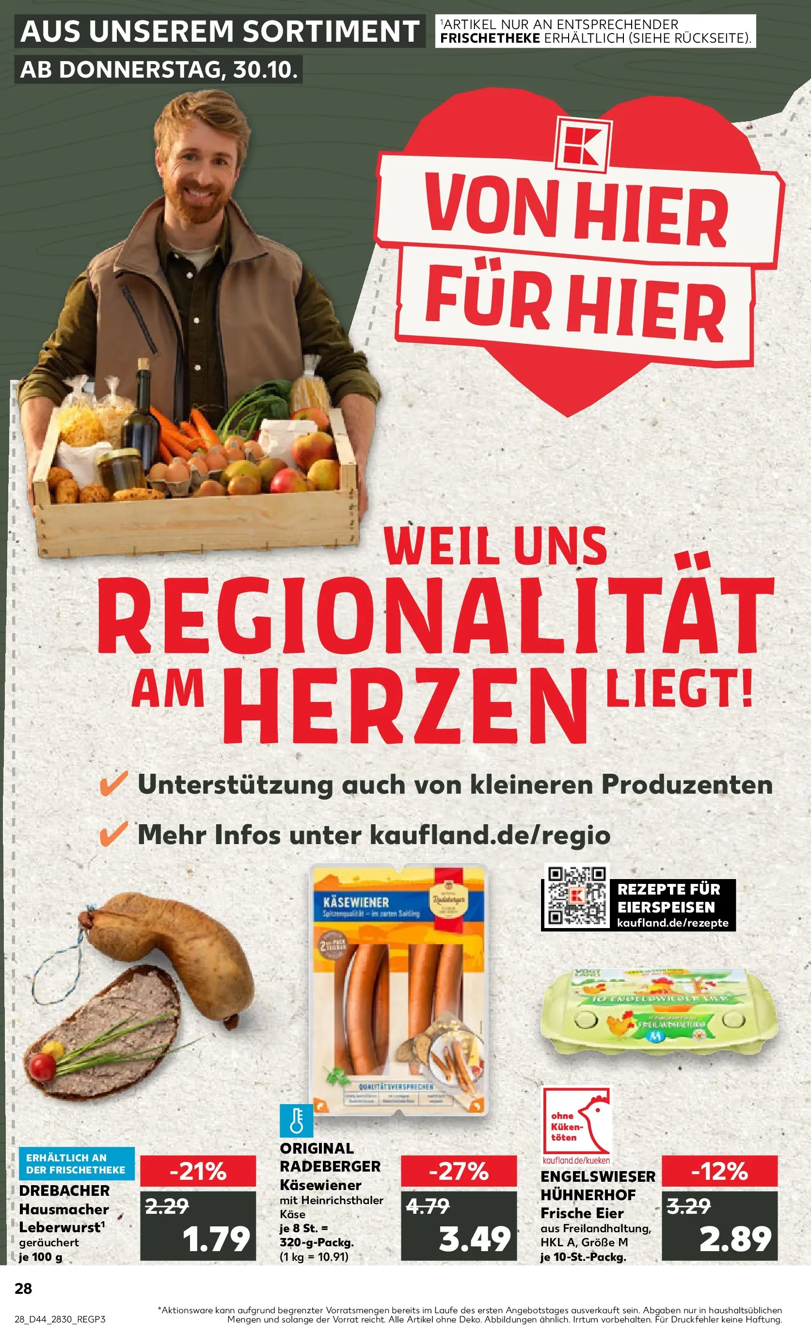 Prospekt Kaufland ab 03.11.2025 » Angebote Online zum Blättern | Seite: 28 | Produkte: Käse, Eier