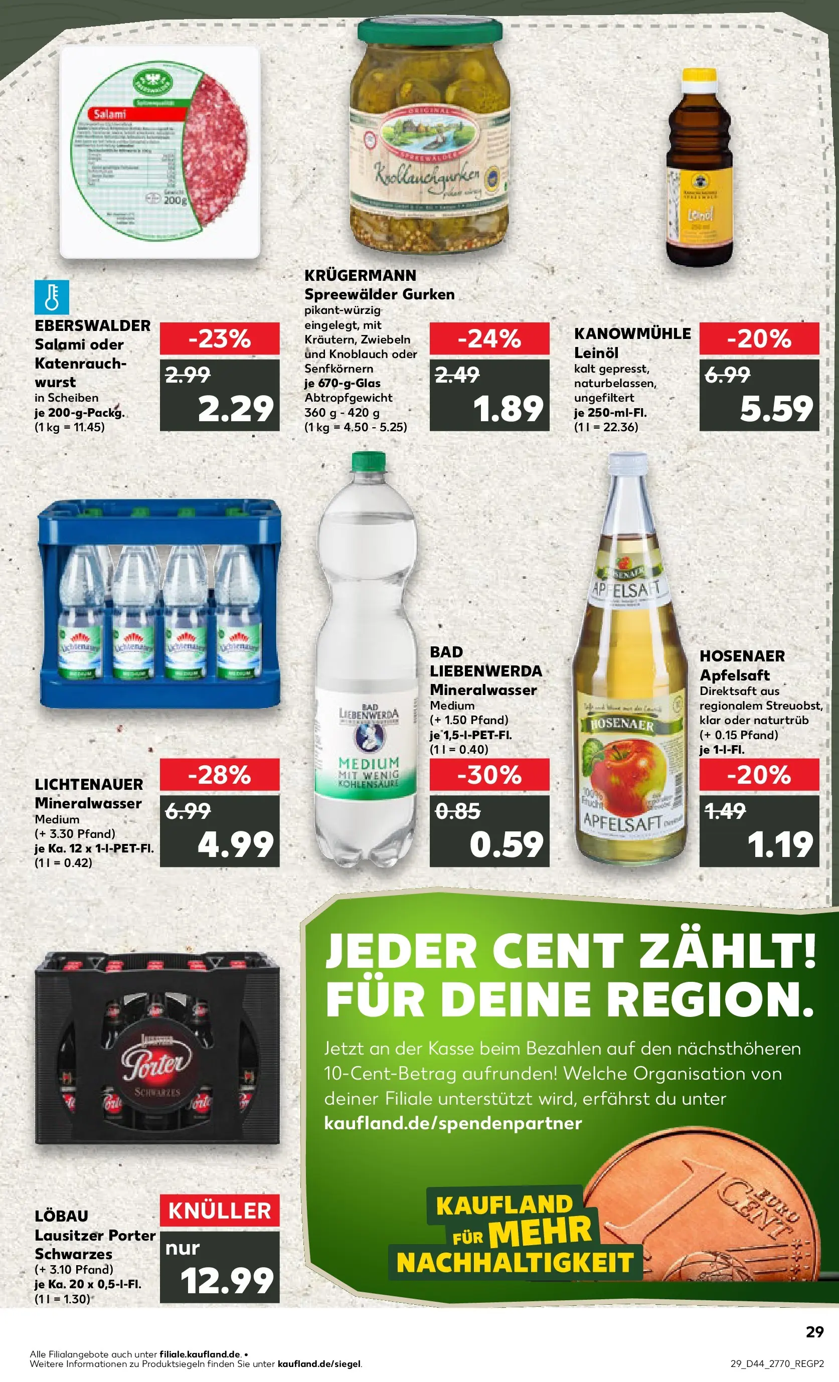 Prospekt Kaufland ab 03.11.2025 » Angebote und Werbung Online | Seite: 29 | Produkte: Zwiebeln, Knoblauch, Salami, Gurken Prospekt Kaufland ab 03.11.2025 » Angebote Online zum Blättern | Seite: 29 | Produkte: Zwiebeln, Knoblauch, Salami, Gurken
