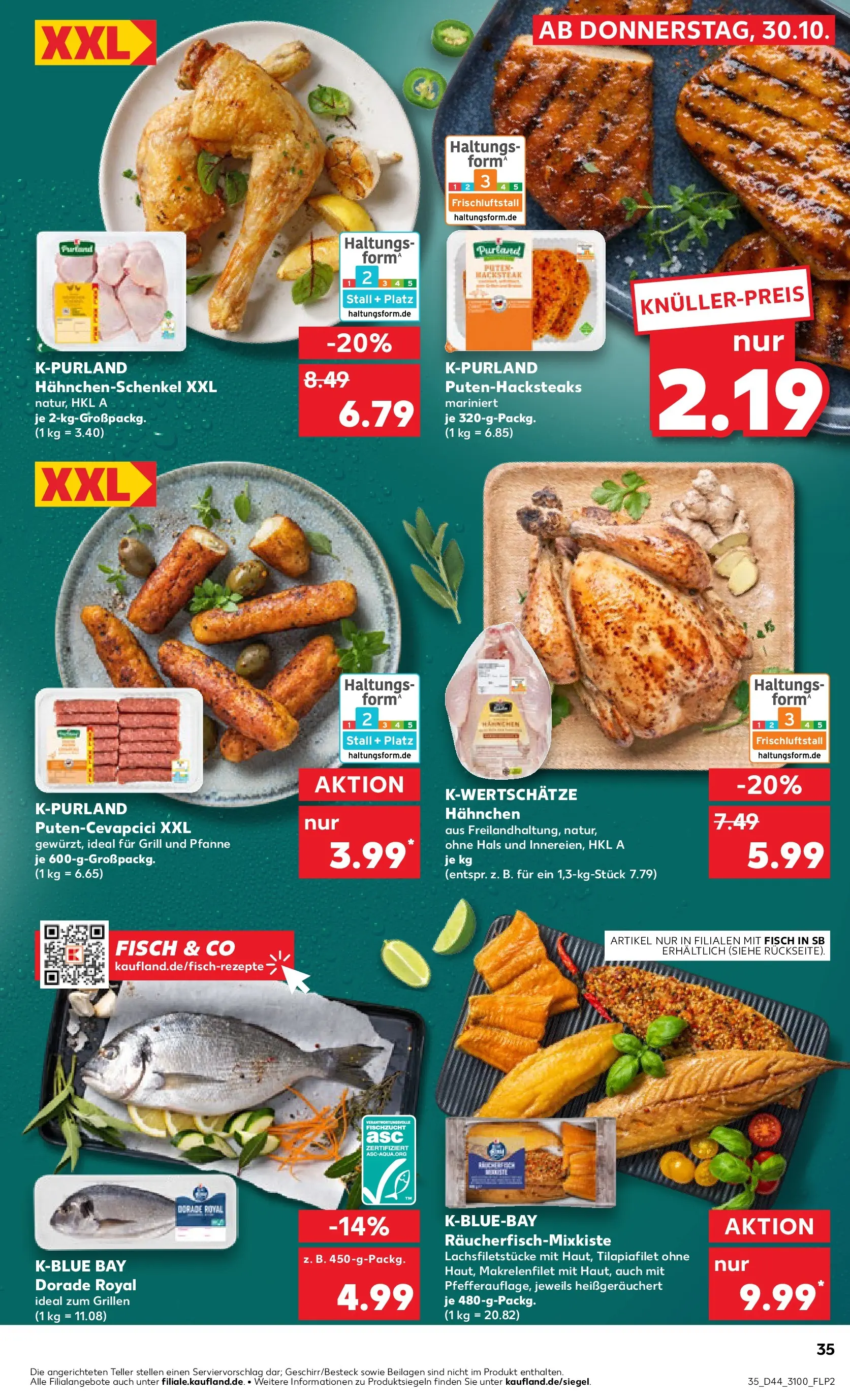 Prospekt Kaufland ab 03.11.2025 » Angebote und Werbung Online | Seite: 35 | Produkte: Dorade, Grill, Hahnchenschenkel, Cevapcici Prospekt Kaufland ab 03.11.2025 » Angebote Online zum Blättern | Seite: 35 | Produkte: Dorade, Grill, Hahnchenschenkel, Cevapcici