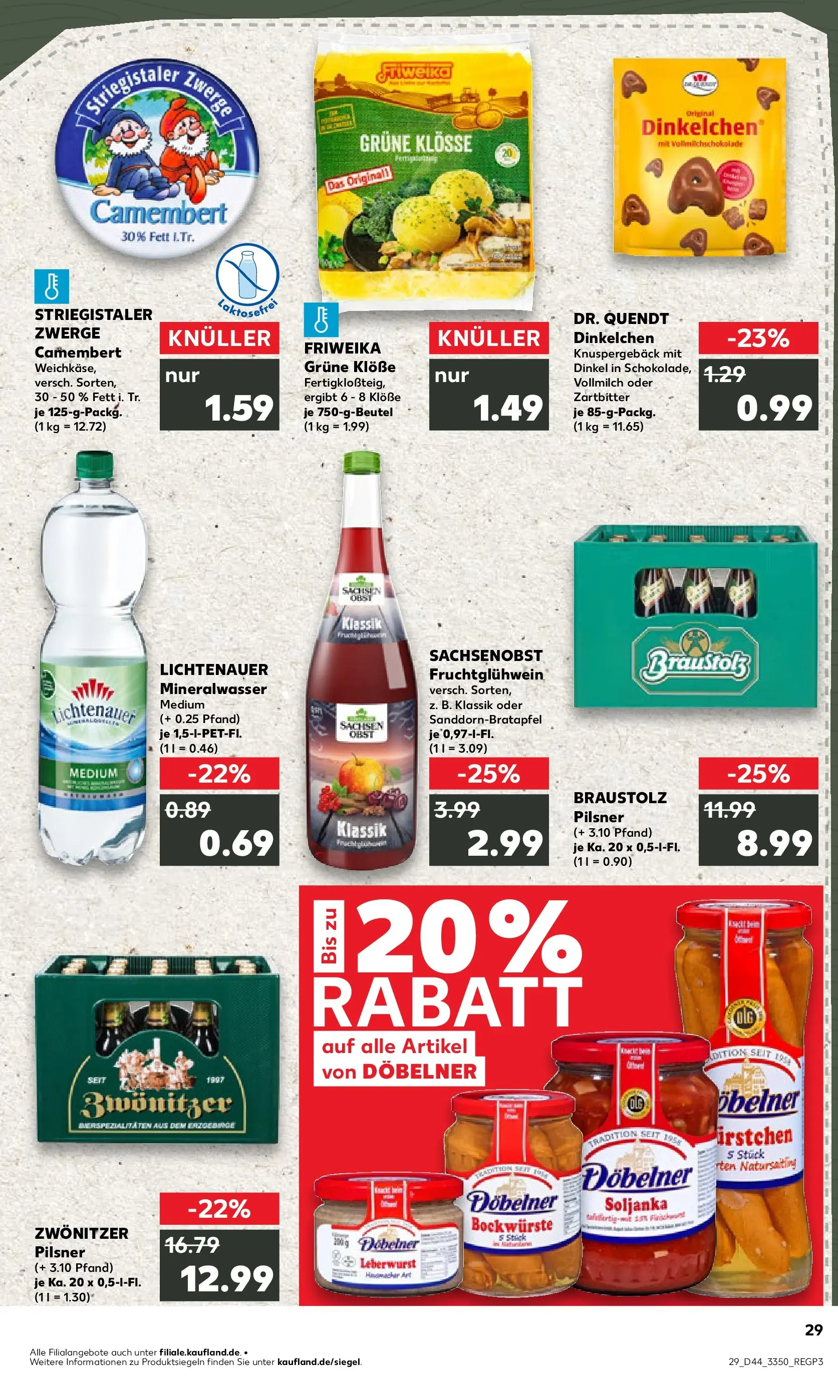 Prospekt Kaufland ab 03.11.2025 » Angebote Online zum Blättern | Seite: 29 | Produkte: Mineralwasser, Obst