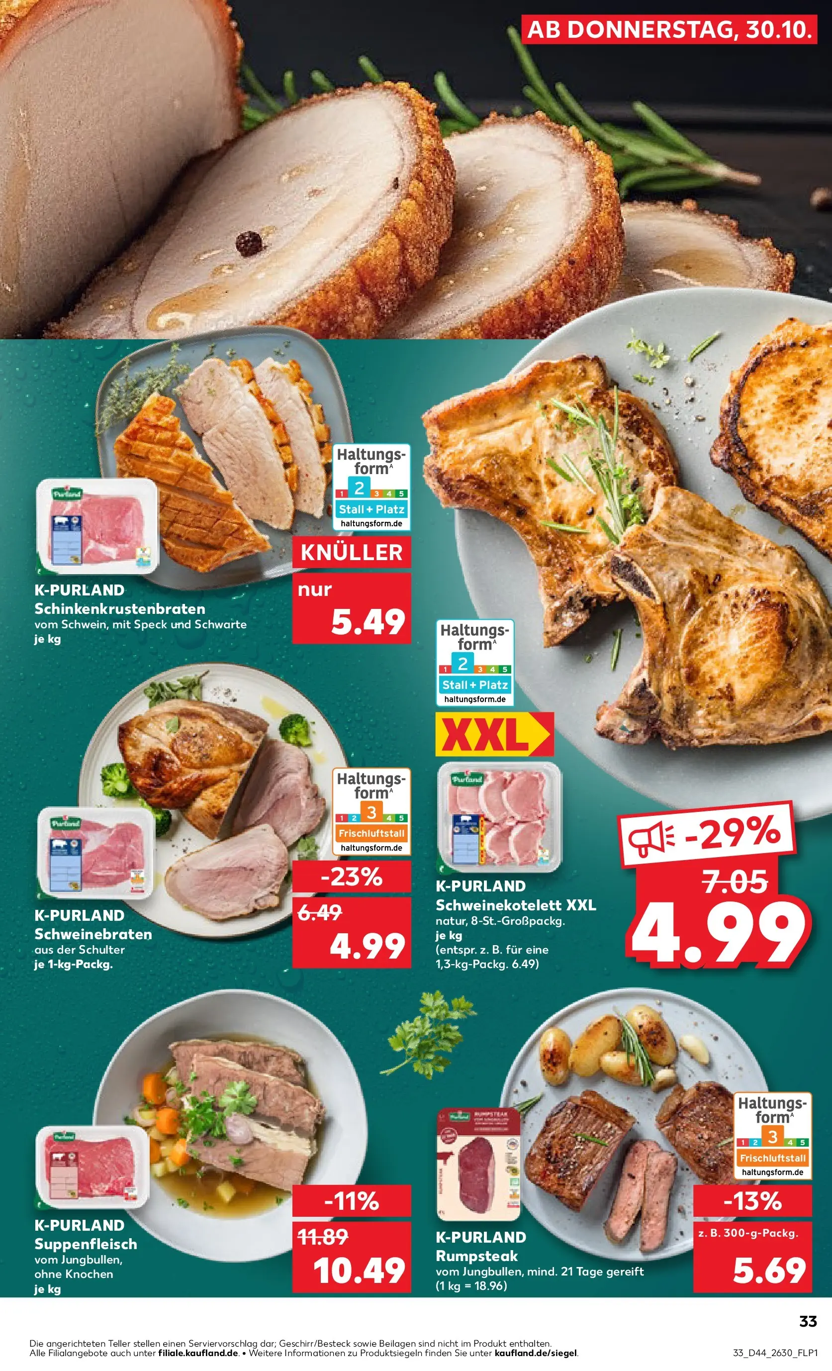 Prospekt Kaufland ab 03.11.2025 » Angebote Online zum Blättern | Seite: 33 | Produkte: Rumpsteak, Suppenfleisch
