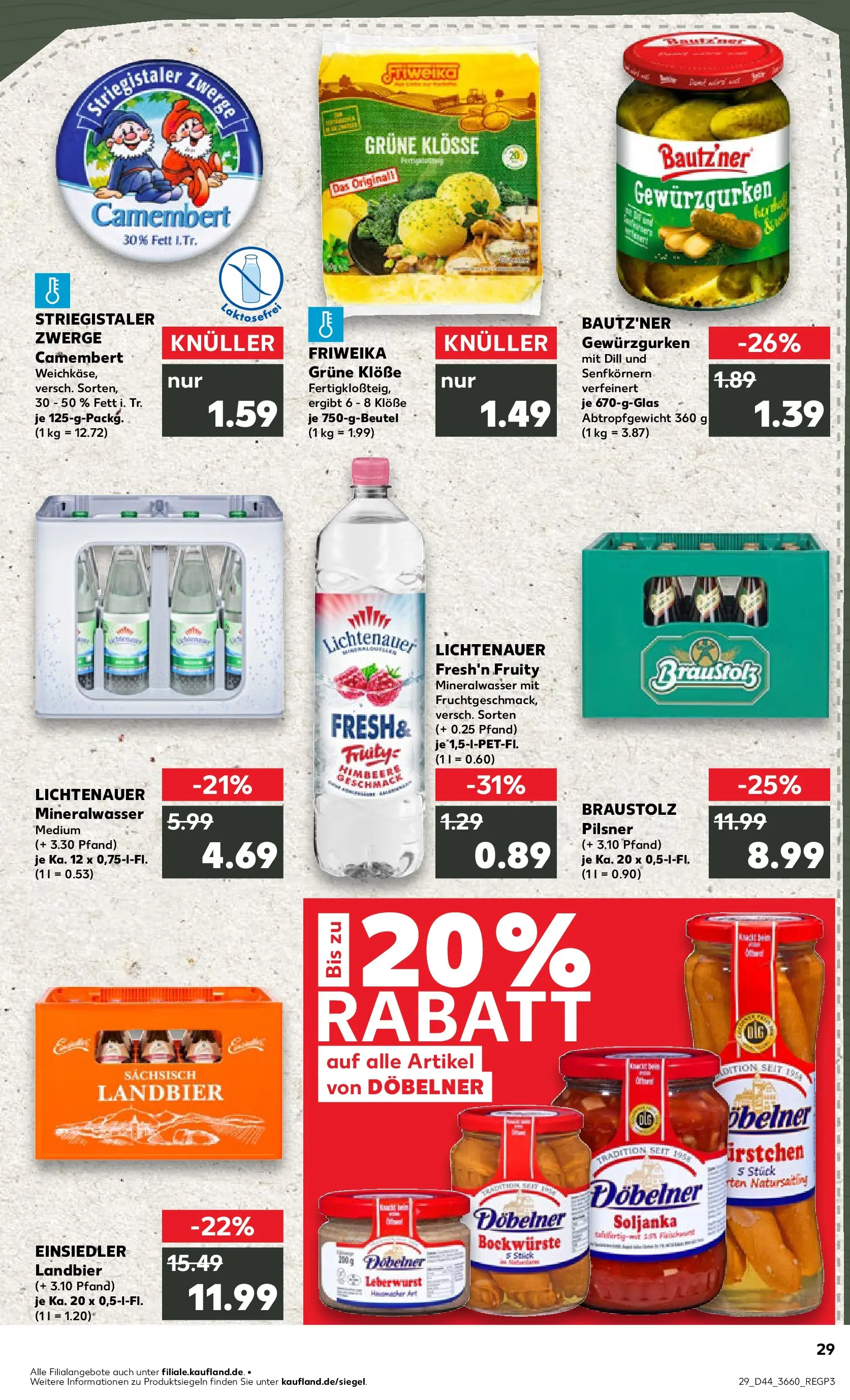 Prospekt Kaufland ab 03.11.2025 » Angebote Online zum Blättern | Seite: 29 | Produkte: Mineralwasser, Himbeere, Dill