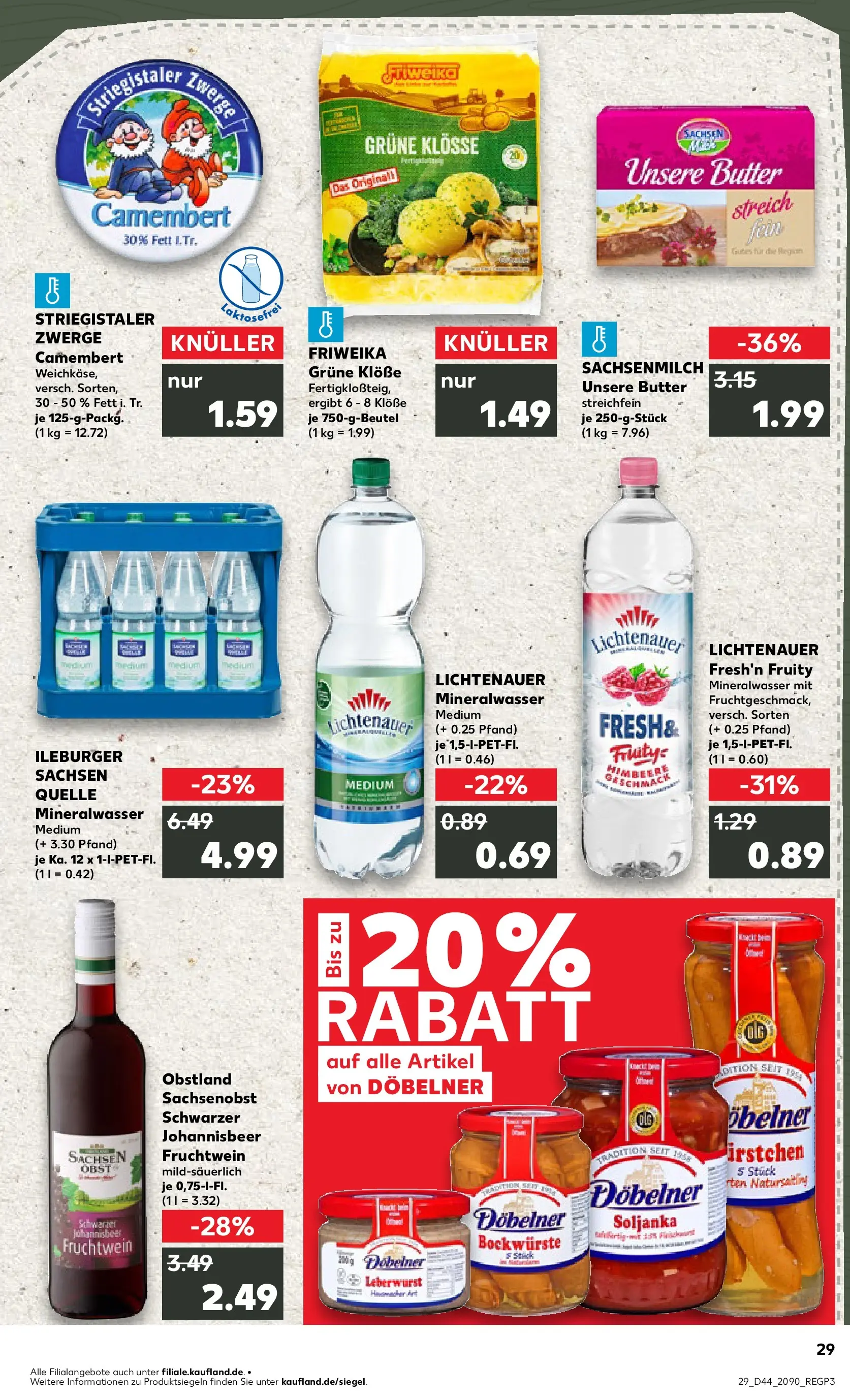 Prospekt Kaufland ab 03.11.2025 » Angebote Online zum Blättern | Seite: 29 | Produkte: Tür, Mineralwasser, Obst, Himbeere