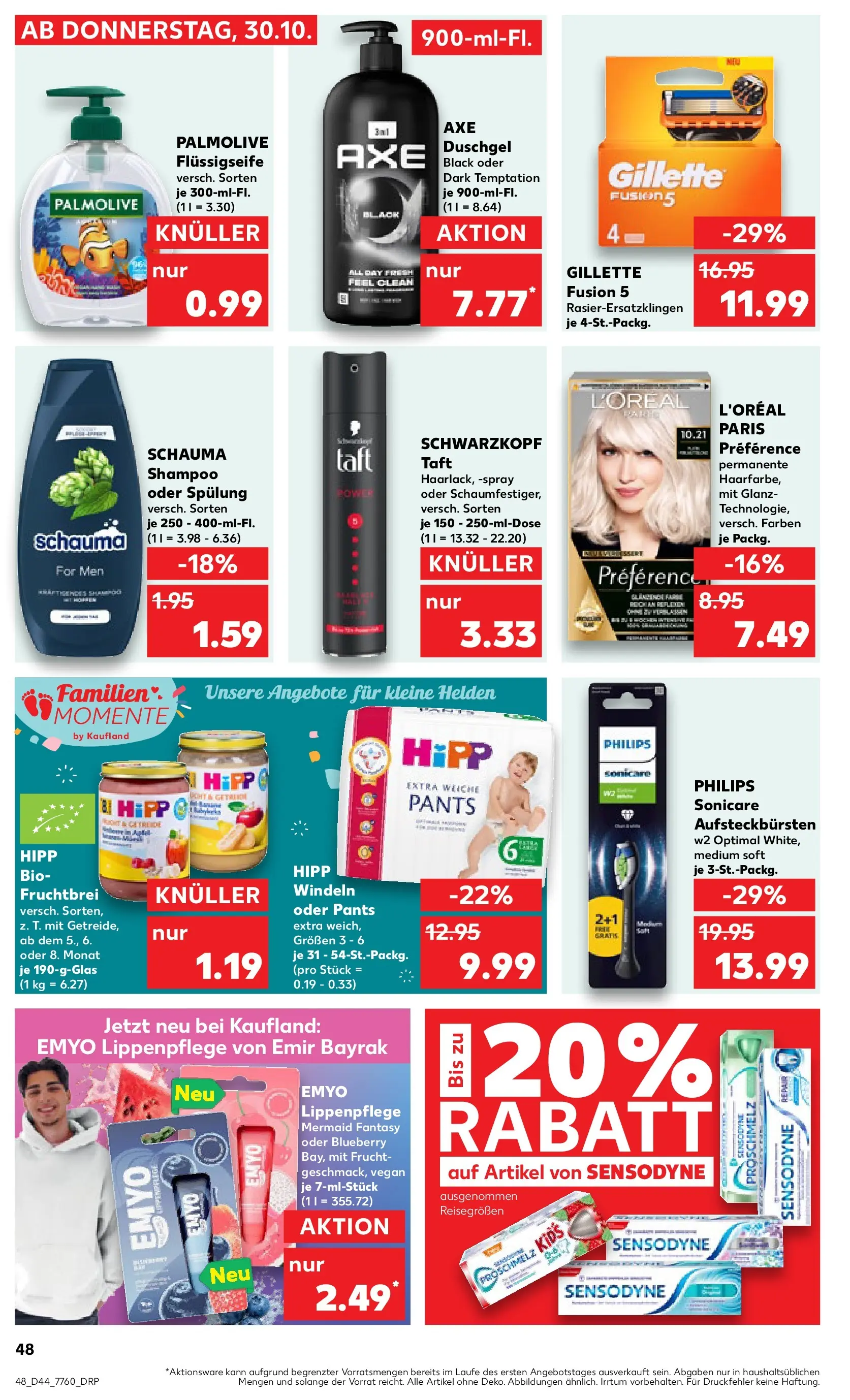 Prospekt Kaufland ab 03.11.2025 » Angebote Online zum Blättern | Seite: 48 | Produkte: Schauma shampoo, Shampoo, Duschgel, Axe