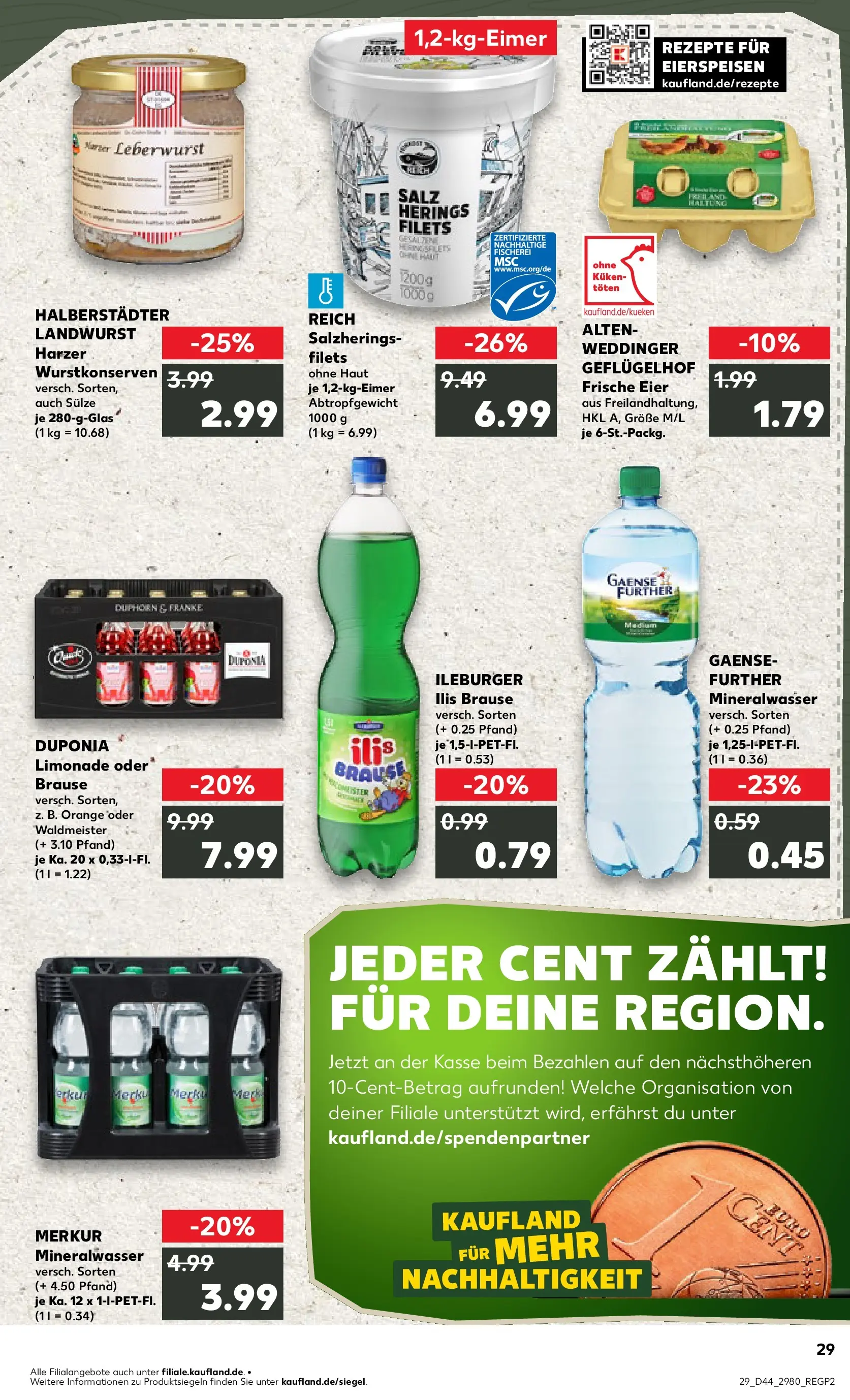 Prospekt Kaufland ab 03.11.2025 » Angebote und Werbung Online | Seite: 29 | Produkte: Eier, Limonade, Mineralwasser, Salz Prospekt Kaufland ab 03.11.2025 » Angebote Online zum Blättern | Seite: 29 | Produkte: Eier, Limonade, Mineralwasser, Salz