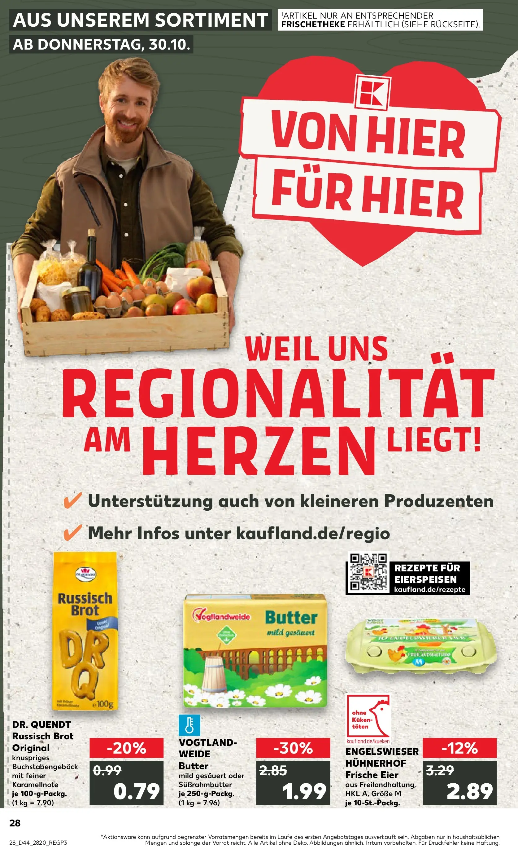 Prospekt Kaufland ab 03.11.2025 » Angebote Online zum Blättern | Seite: 28 | Produkte: Butter, Eier, Brot